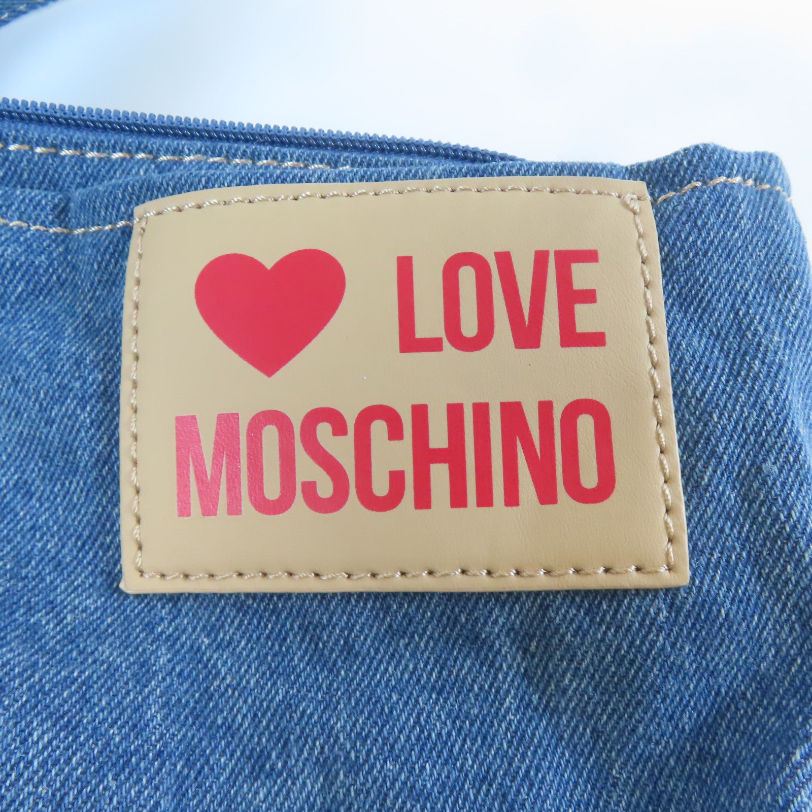 MOSCHINO 【激減優惠】牛仔布料Tote Bag銀扣手挽袋藍色