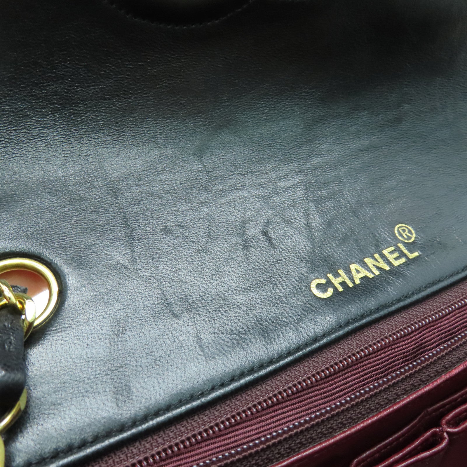 CHANEL 【激減優惠】菱格羊皮皮革Chain Shoulder Bag金扣黑色