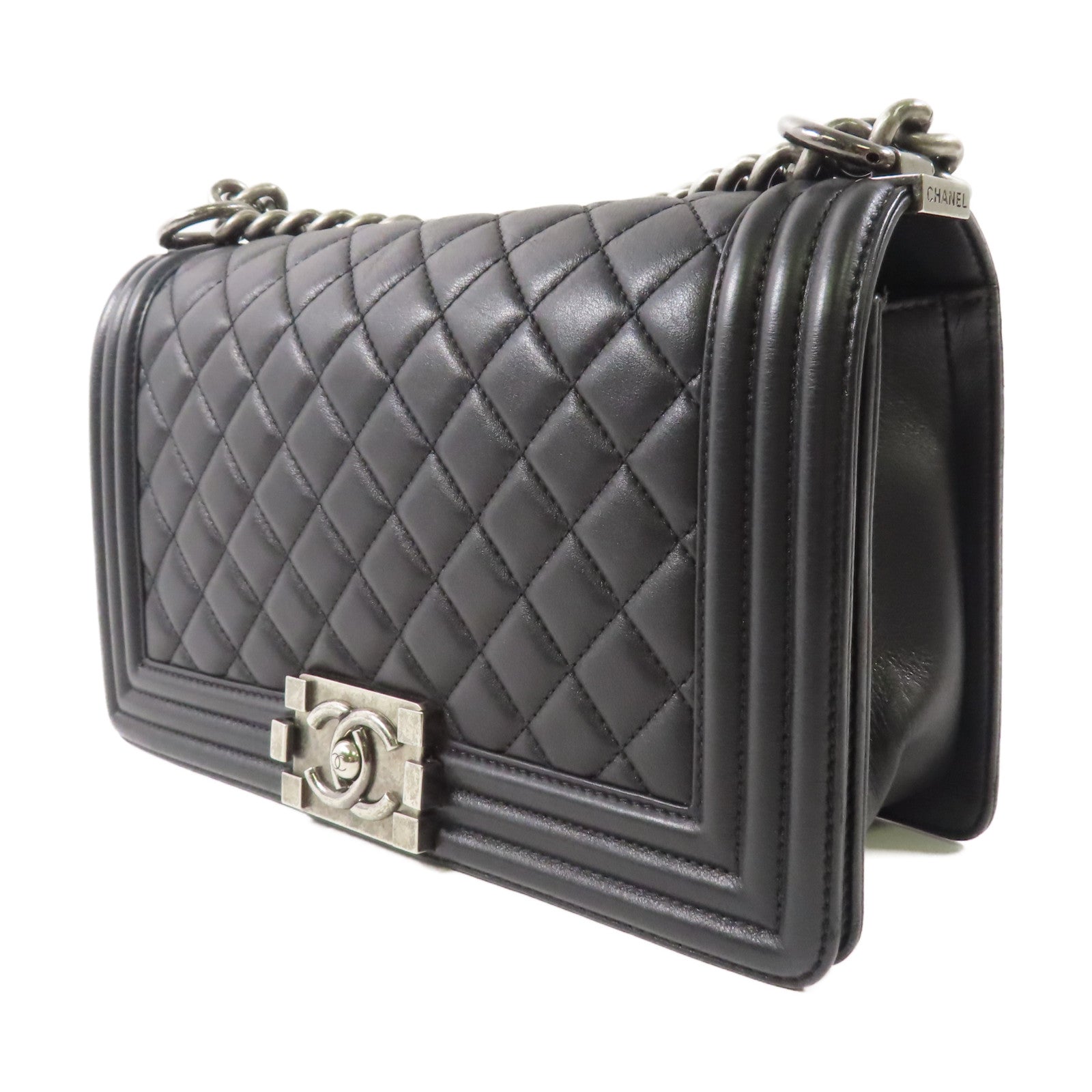 CHANEL 羊皮皮革Boy 25 Shoulder Bag鏈帶肩背袋
