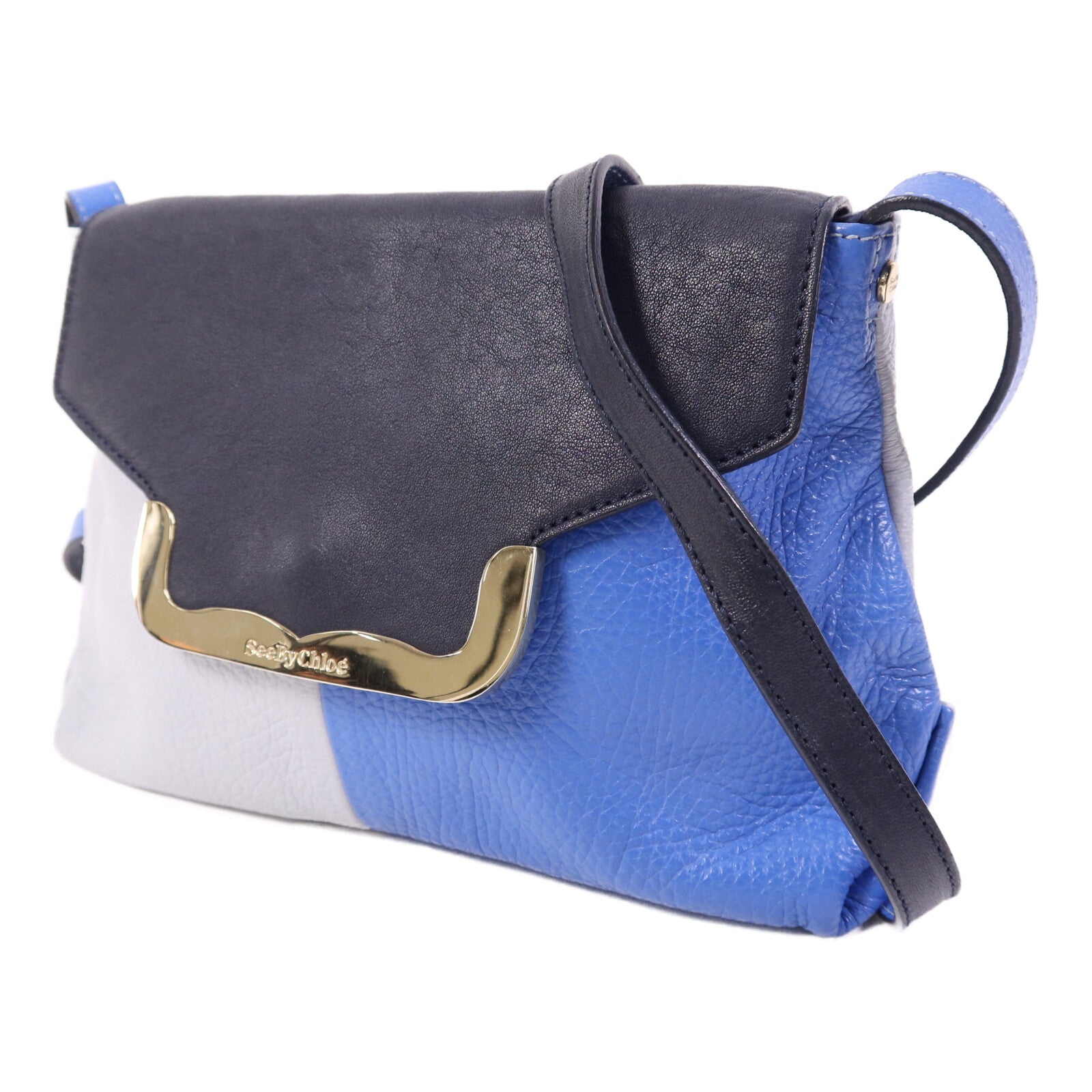 SEE BY CHLOE 牛皮皮革Shoulder Bag金扣肩背袋