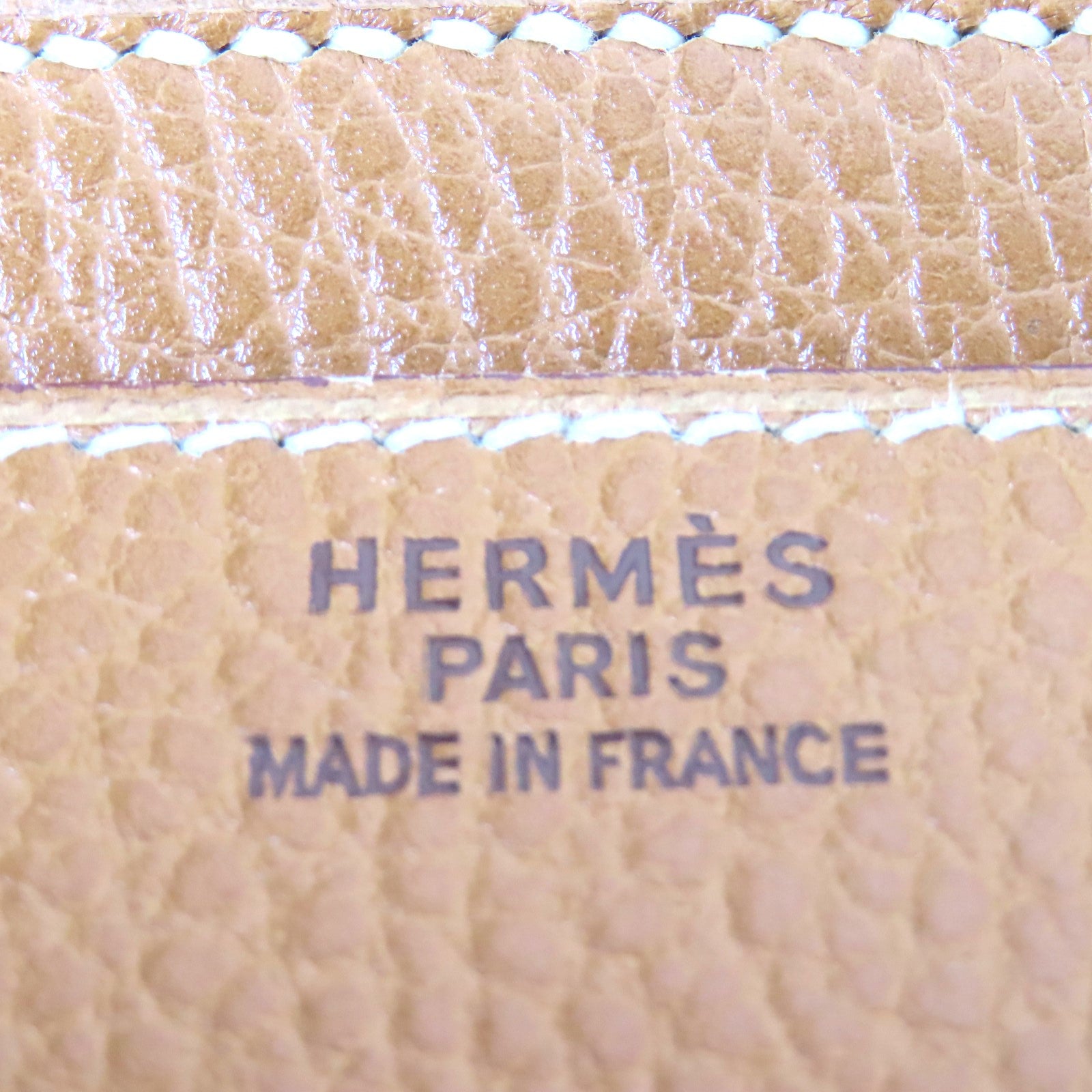 HERMES Ardennes皮革Haut a Courroies 32金扣手挽袋Caramel/啡色