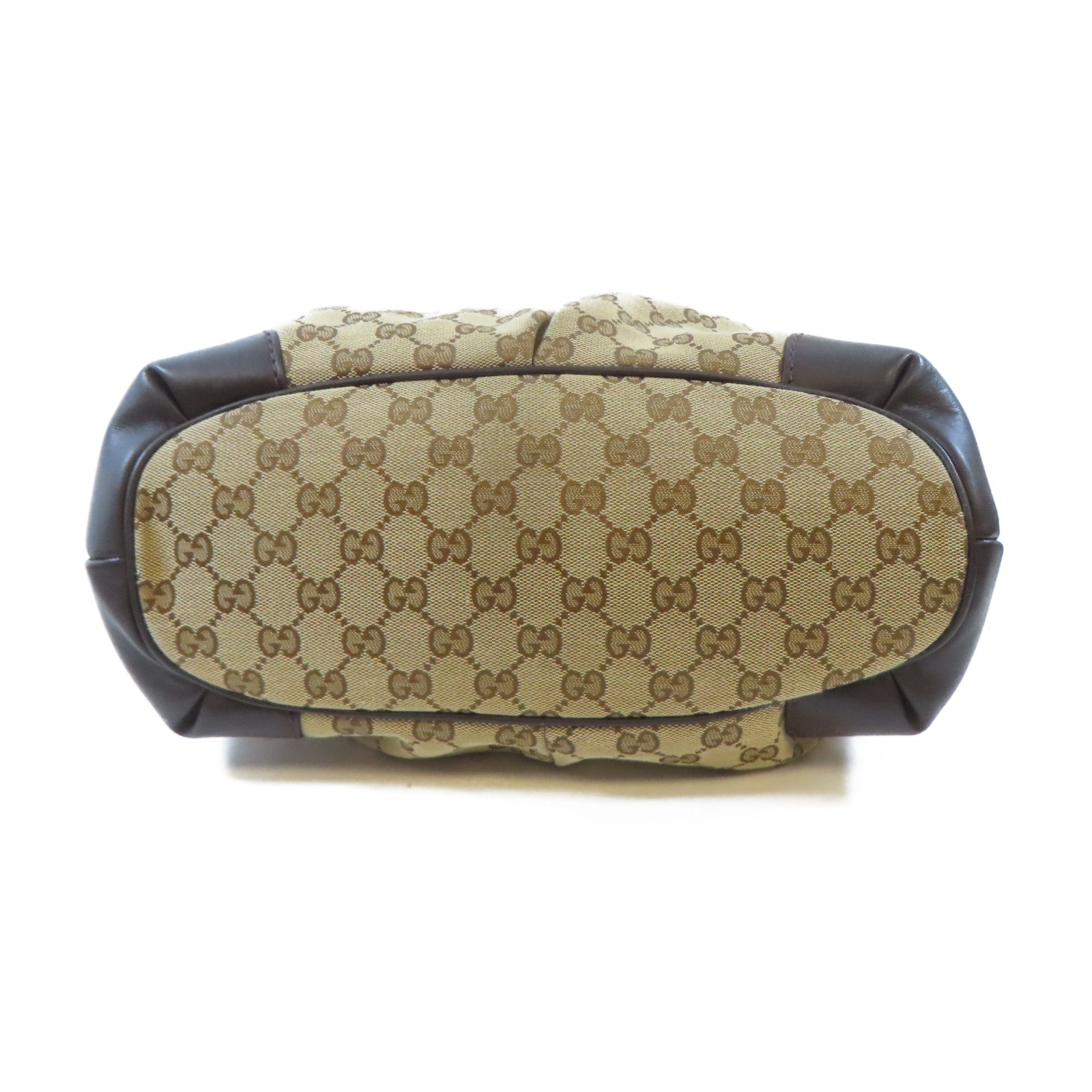 GUCCI【激減優惠】 帆布2 Way Shoulder金扣手挽肩背兩用袋棕色