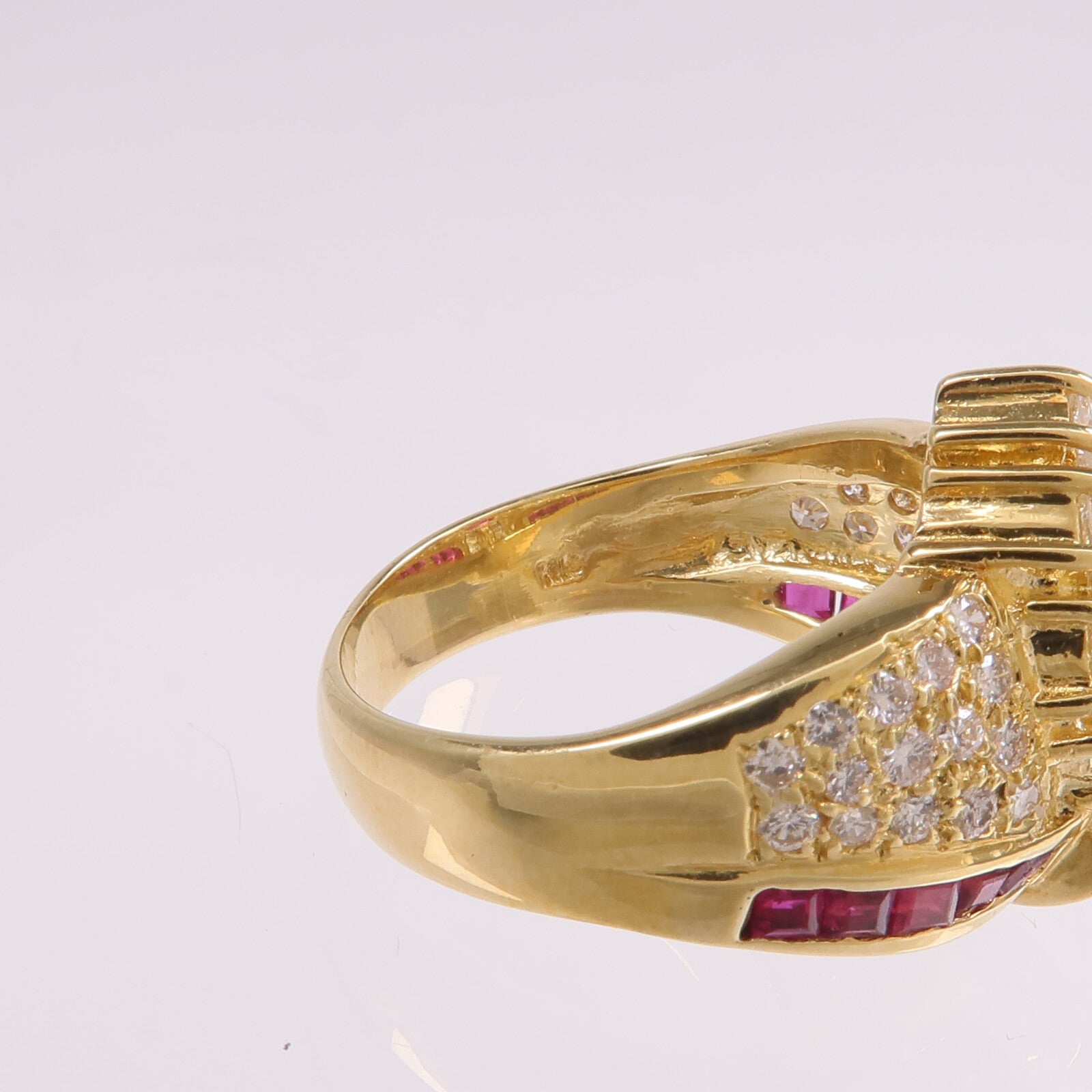 JEWELRY 18K黃金Ruby Diamond Ring紅寶石/鑽石戒指US#5.75