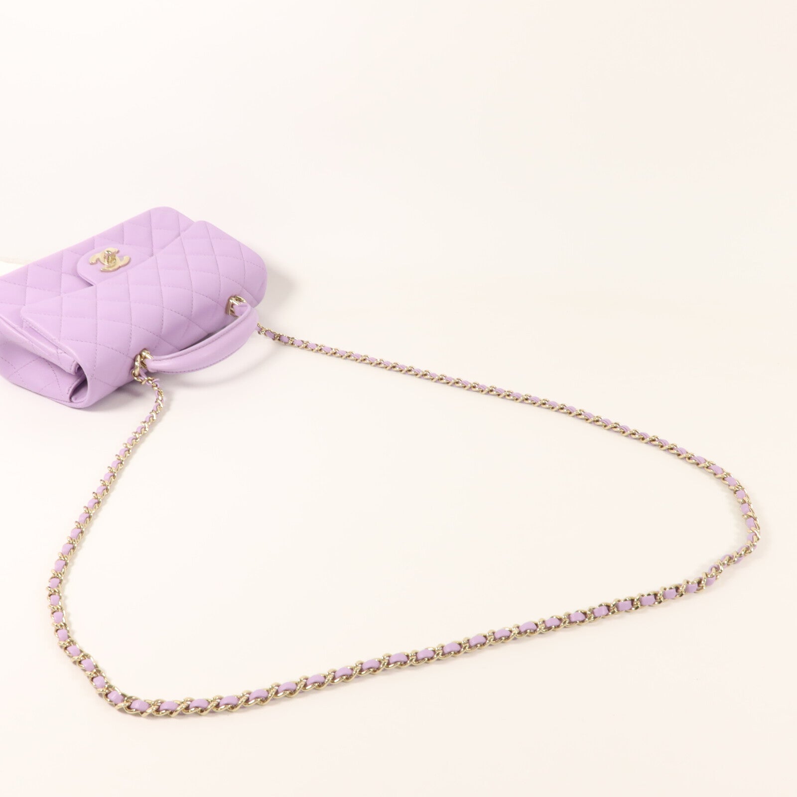 CHANEL 羊皮皮革Chain Shoulder手挽肩背兩用袋