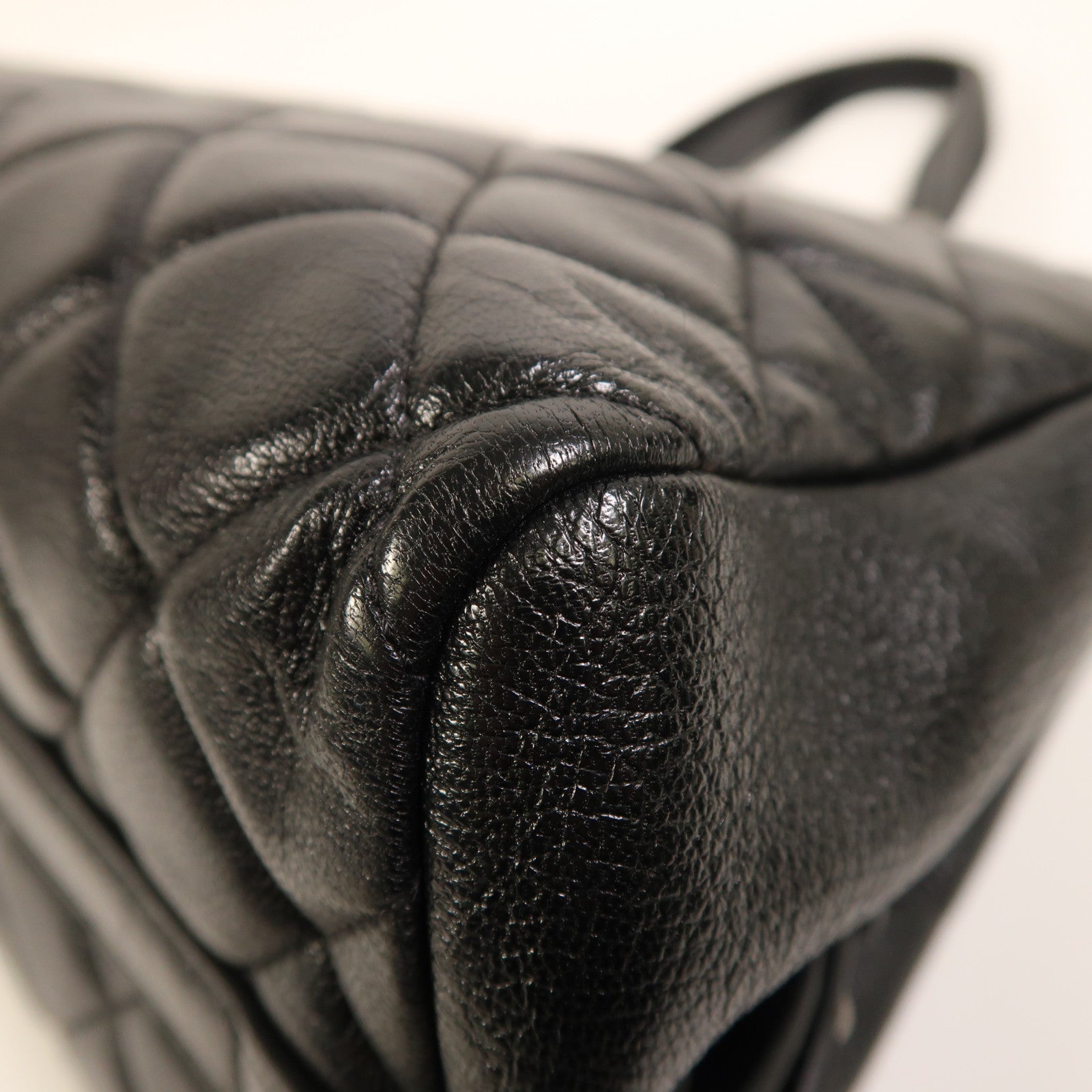 CHANEL 牛皮皮革Tote Bag銀扣肩背袋