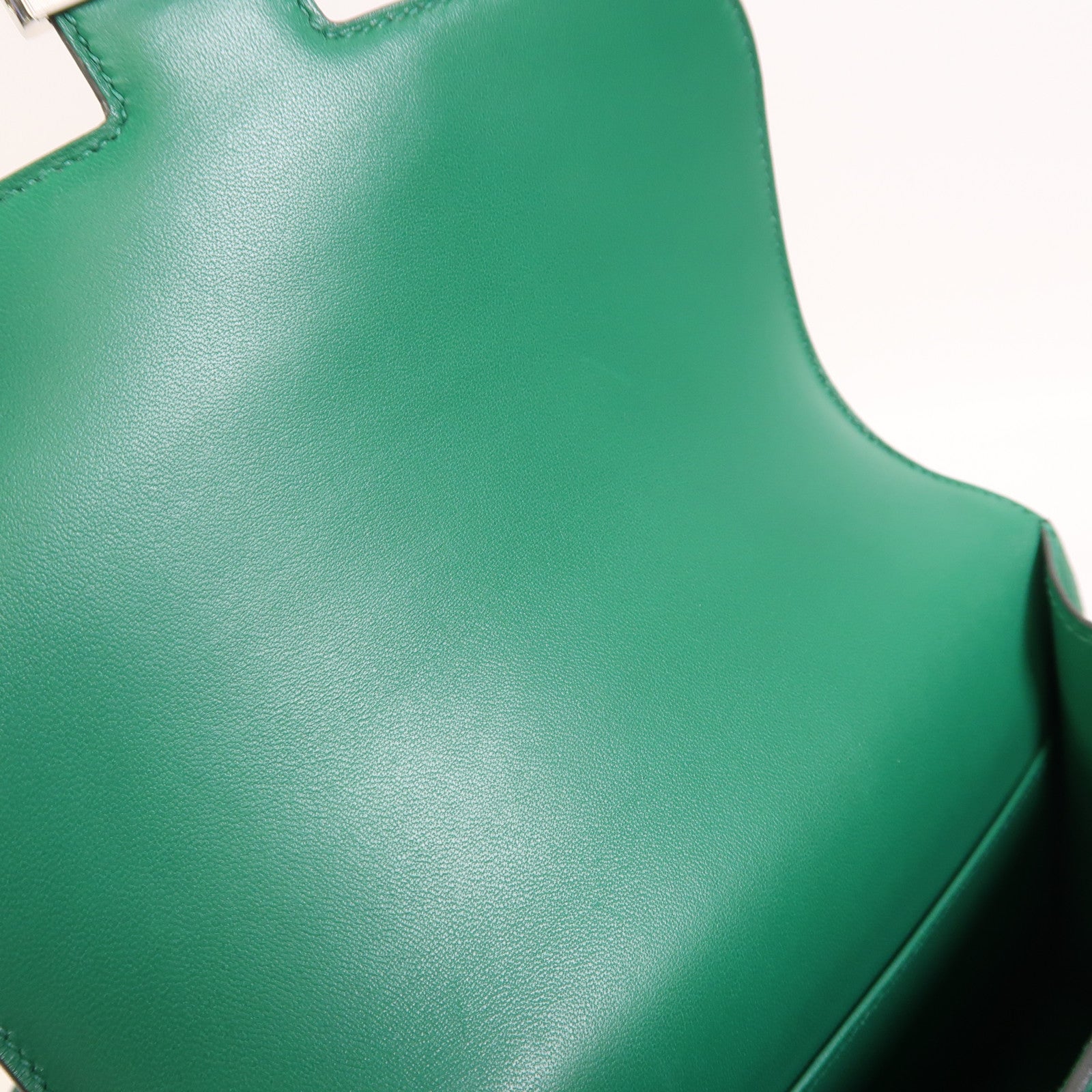 HERMES Epsom皮革Constance Mini銀扣肩背袋Vert Vertigo