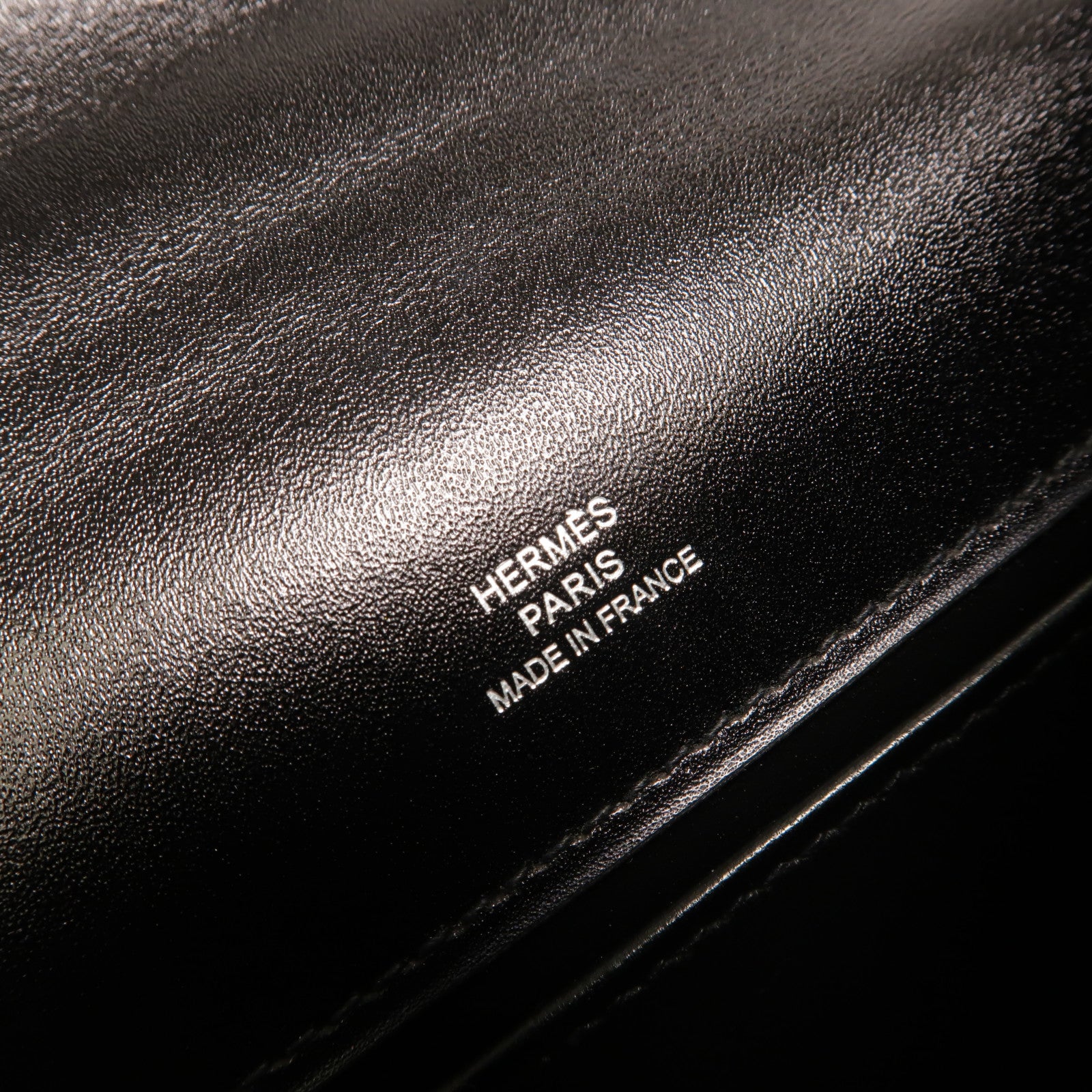 HERMES Box Calf皮革Kelly Pochette手挽袋Noir