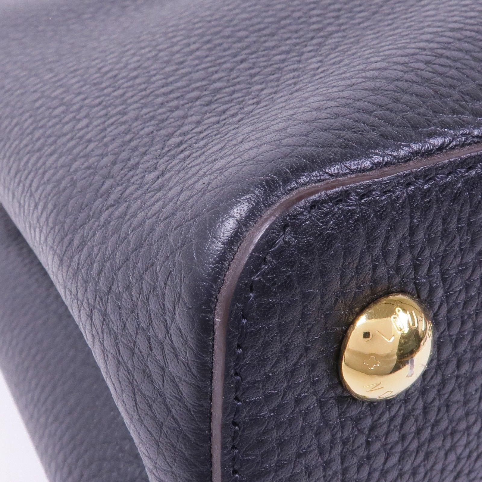 LOUIS VUITTON Taurillon Capucines MM金扣手挽肩背兩用袋