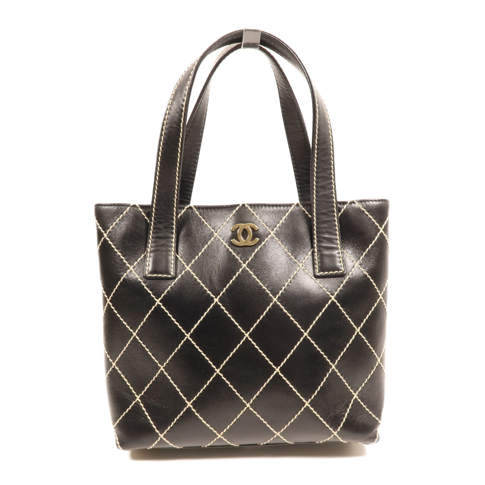 CHANEL 牛皮皮革Tote Bag金扣手挽袋