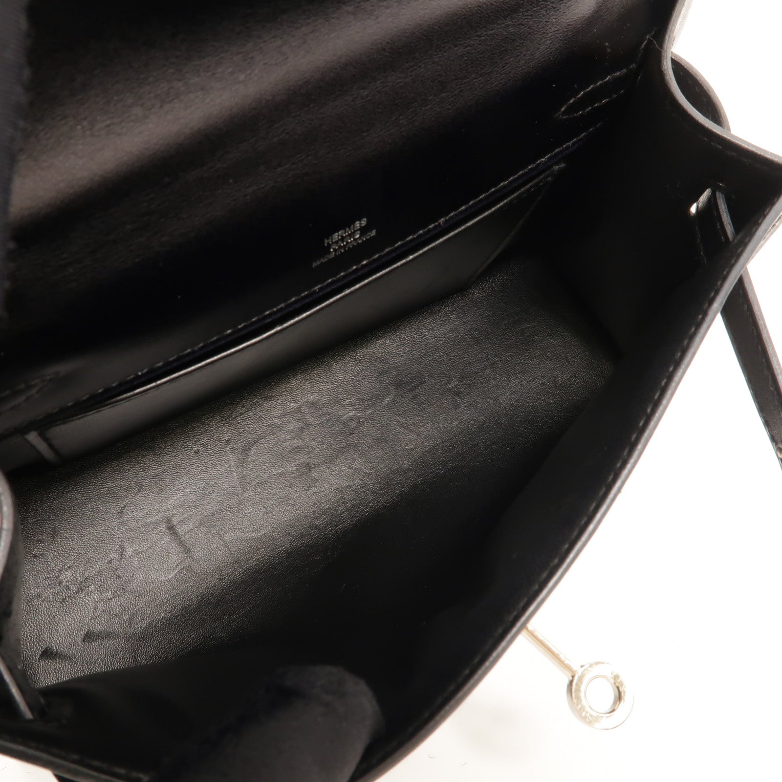 HERMES Box Calf皮革Kelly Pochette手挽袋Noir