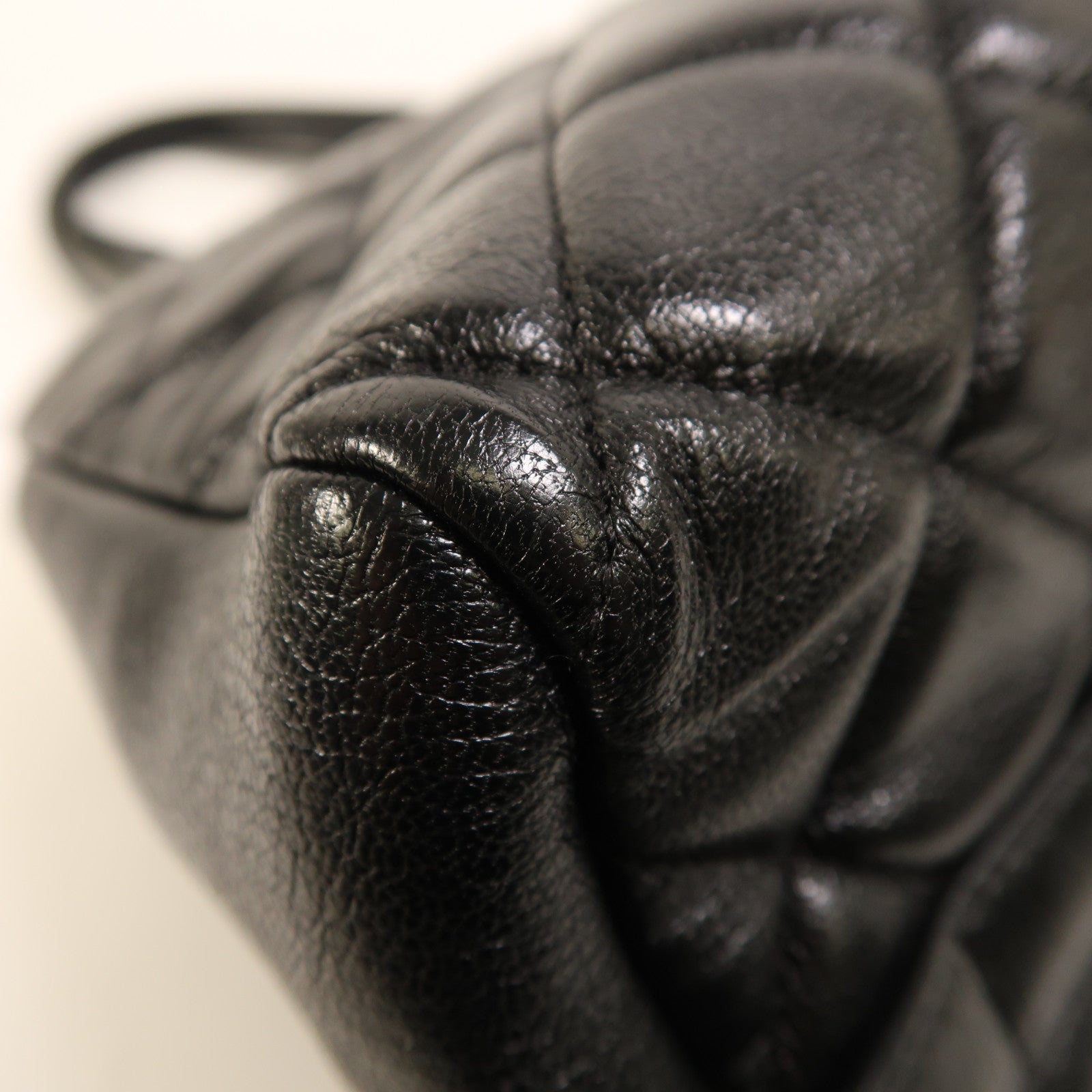 CHANEL 牛皮皮革Tote Bag銀扣肩背袋