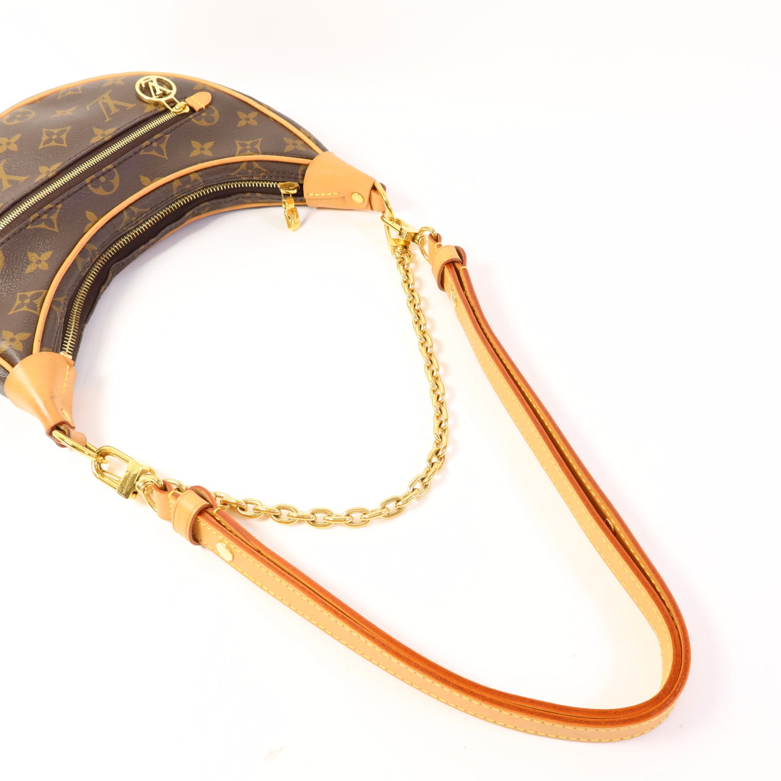 LOUIS VUITTON Monogram Loop金扣肩背袋棕色