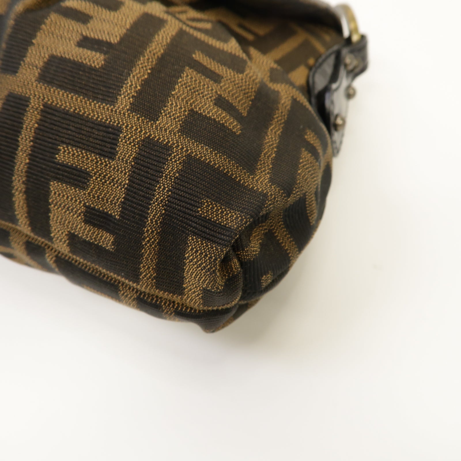 FENDI 帆布Chef Shoulder Bag金扣肩背袋啡色
