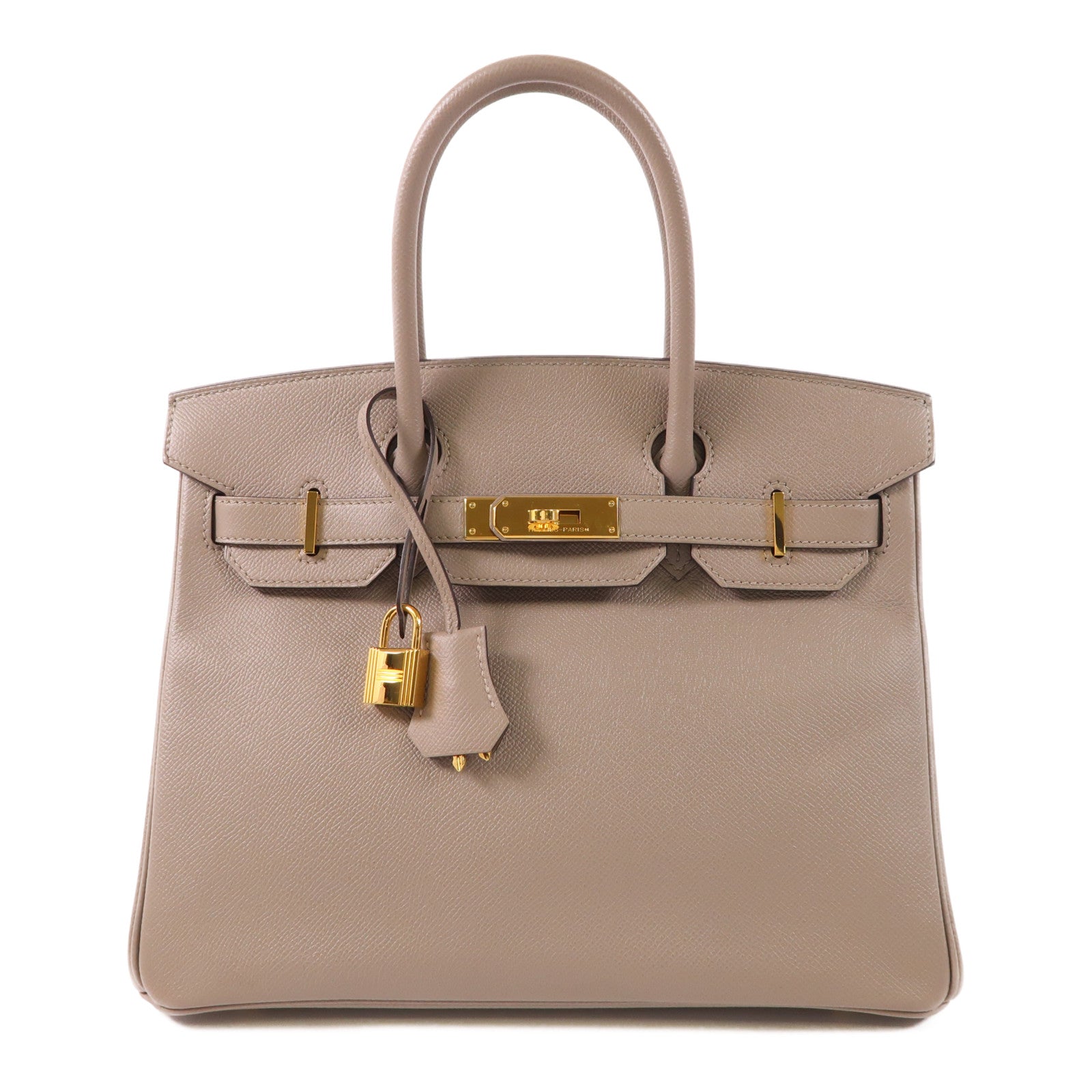 HERMES Epsom皮革Birkin 30金扣手挽袋Gris Asphalt