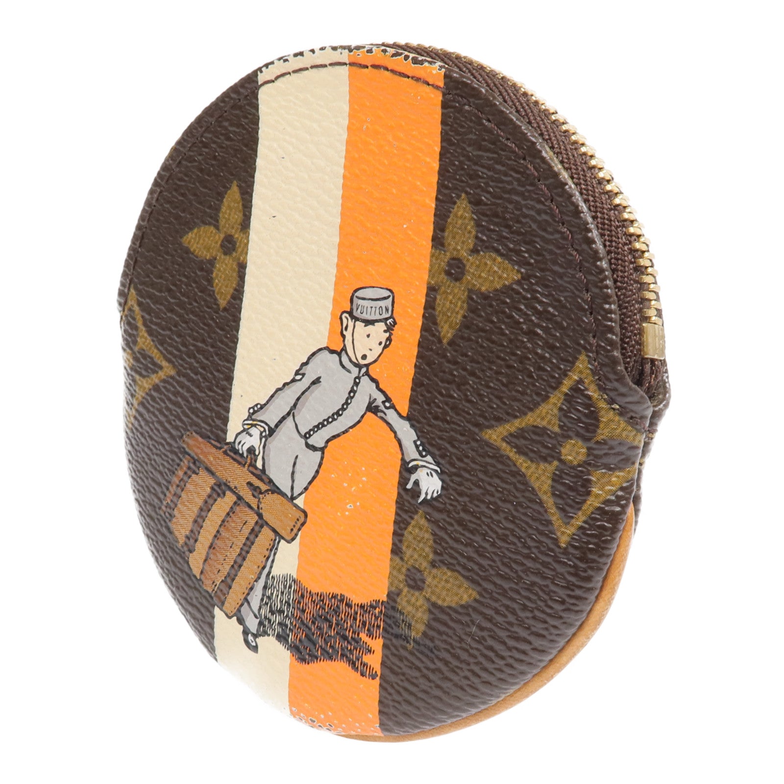 LOUIS VUITTON Monogram Groom Coin Case金扣零錢包