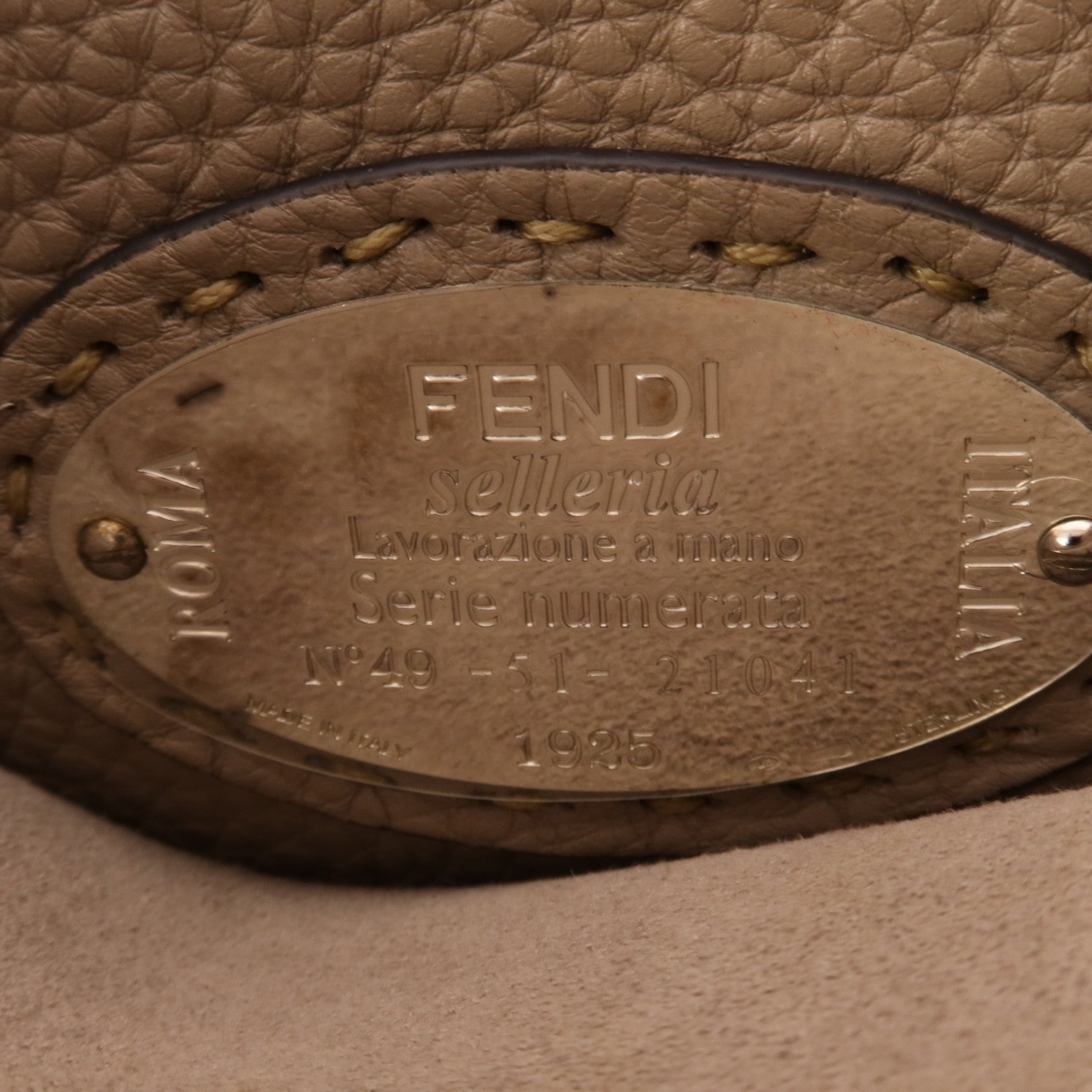 FENDI 牛皮皮革Peekaboo銀扣手挽肩背兩用袋