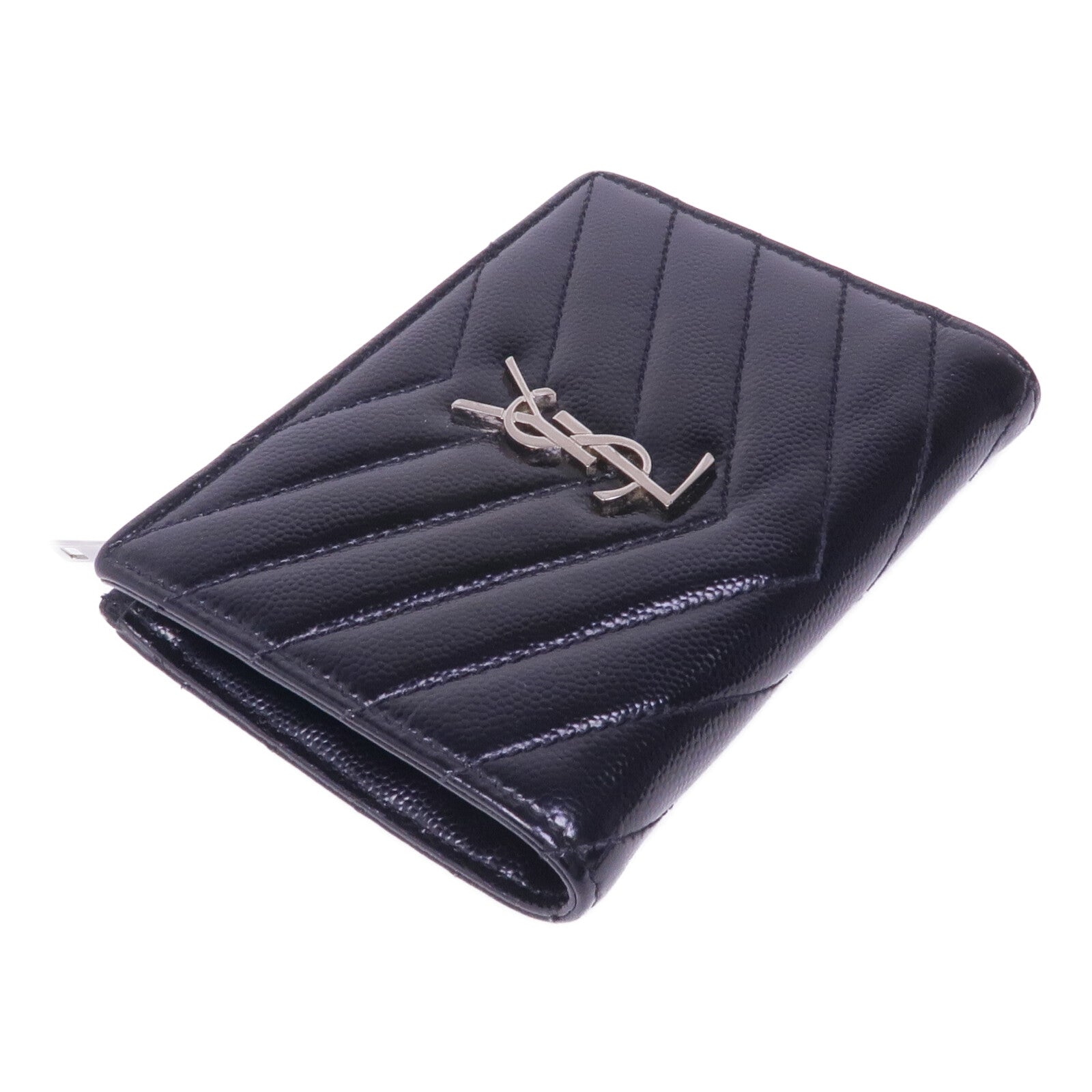 SAINT LAURENT 牛皮皮革Wallet銀扣卡片套