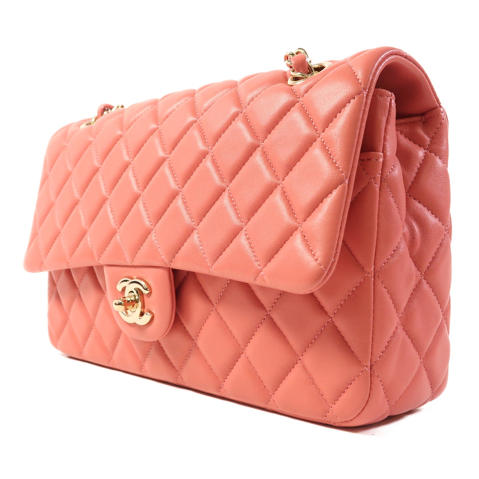 CHANEL 羊皮皮革Chain Shoulder金扣肩背袋