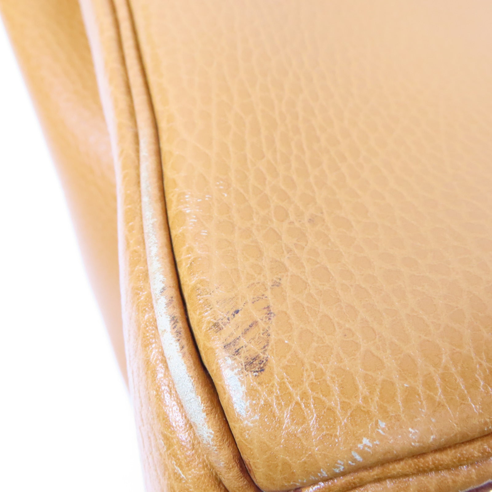 HERMES Ardennes皮革Haut a Courroies 32金扣手挽袋Caramel/啡色