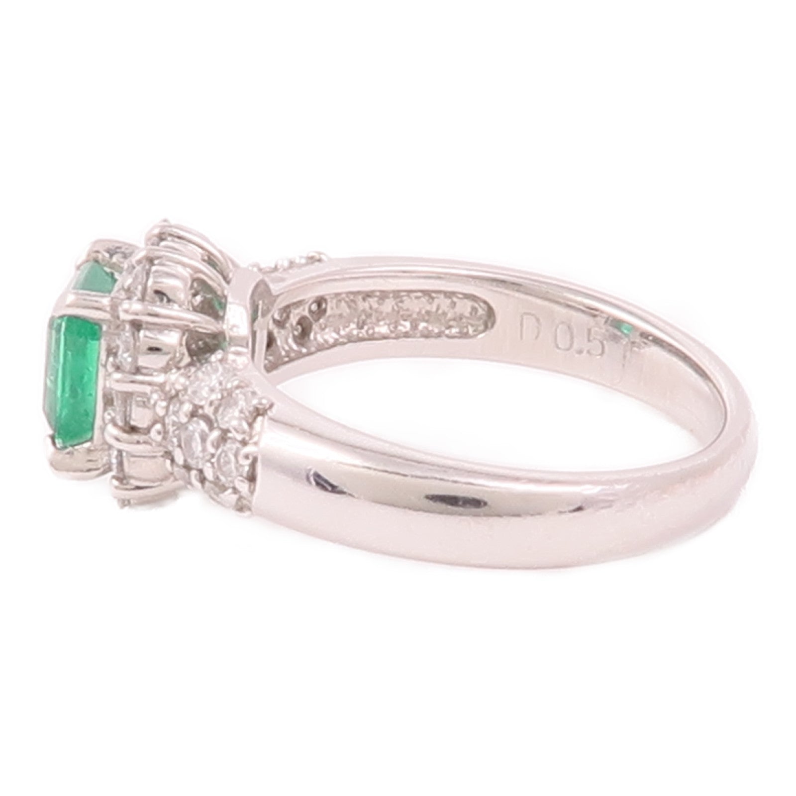 JEWELRY PT900鉑金Emerald Ring綠寶石/鑽石戒指