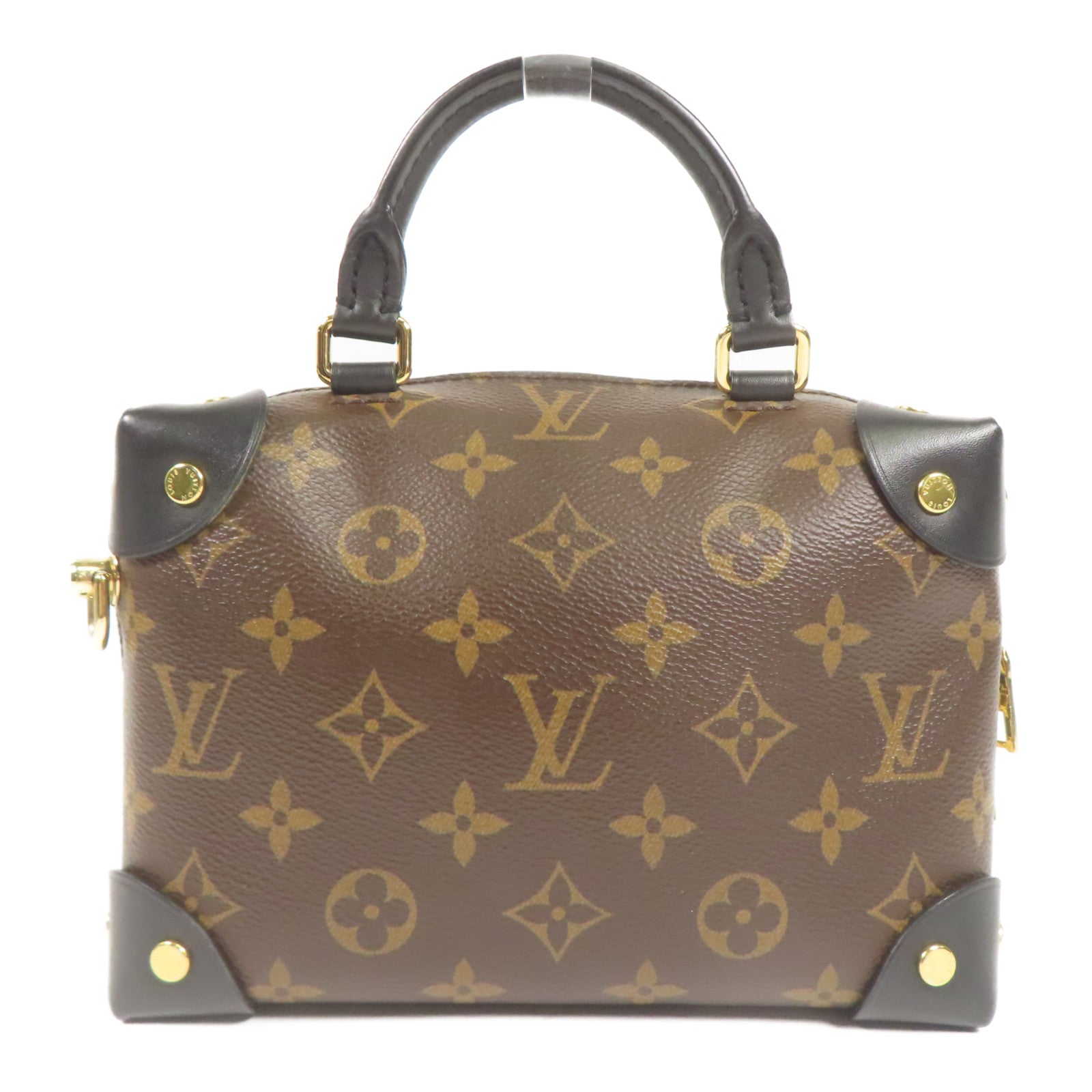 LOUIS VUITTON 【激減優惠】Monogram Petite Malle Souple金扣手挽肩背兩用袋棕色