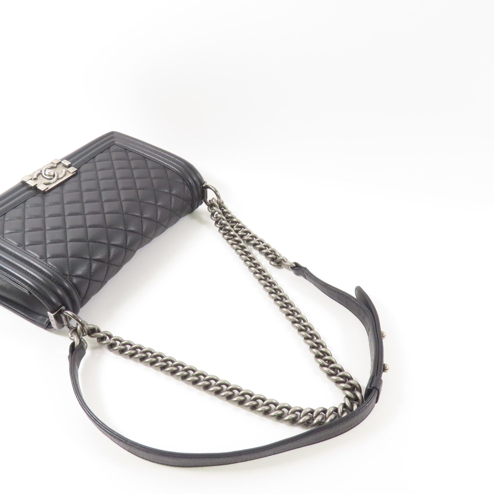 CHANEL 羊皮皮革Boy 25 Shoulder Bag鏈帶肩背袋