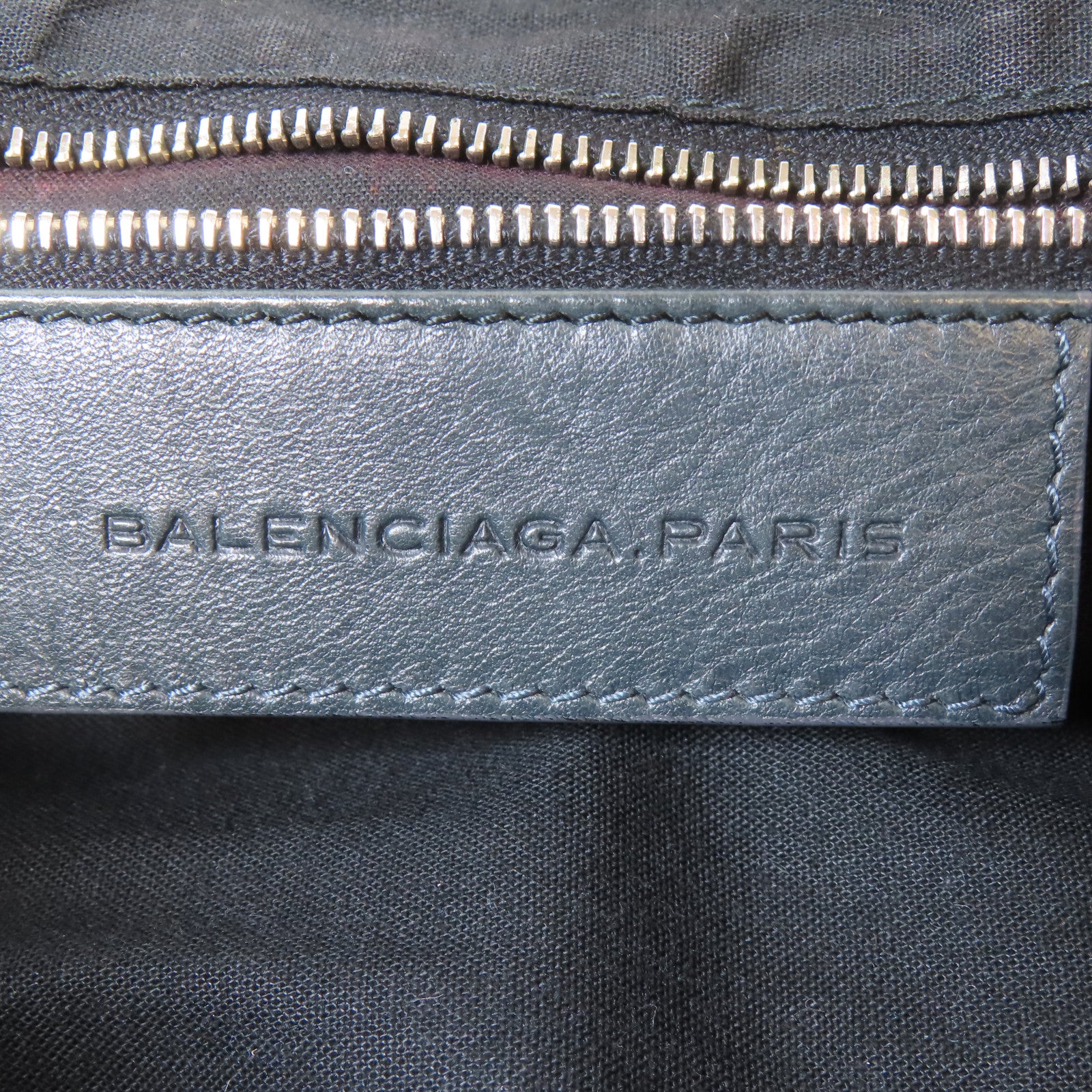 BALENCIAGA 牛皮皮革Giant Work銀扣手挽袋綠色