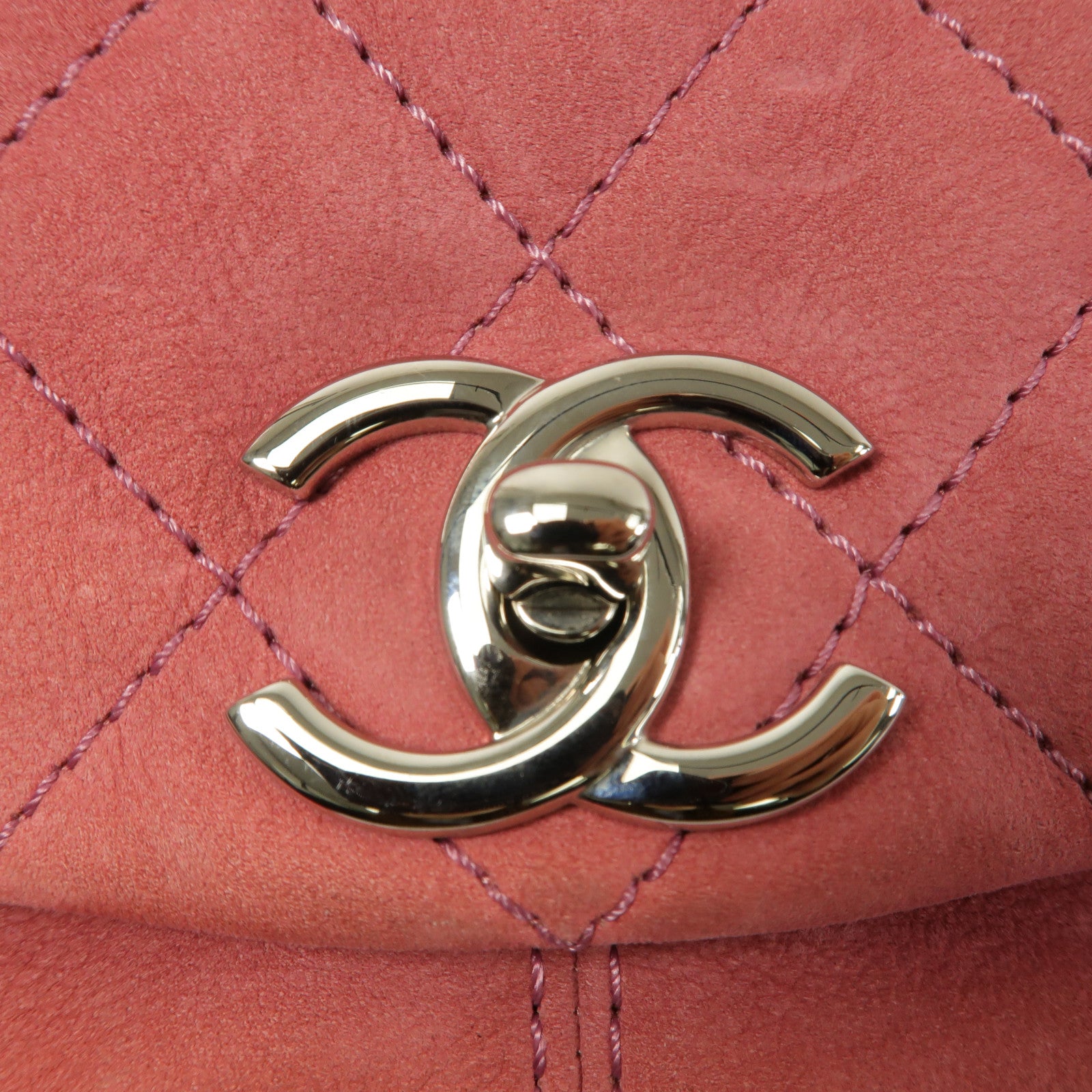 CHANEL 絨布Chain Shoulder鏈帶肩背袋