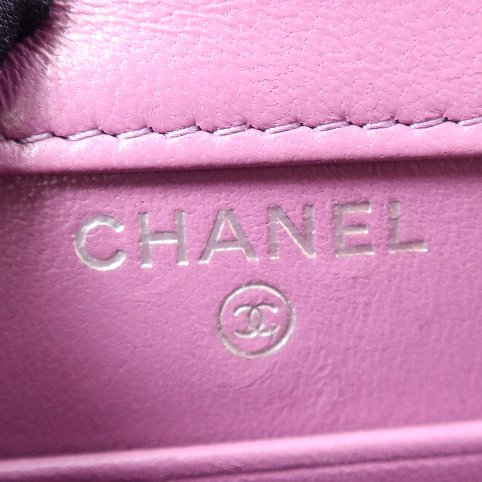 CHANEL 羊皮皮革Phone Holder銀扣鏈帶肩背袋