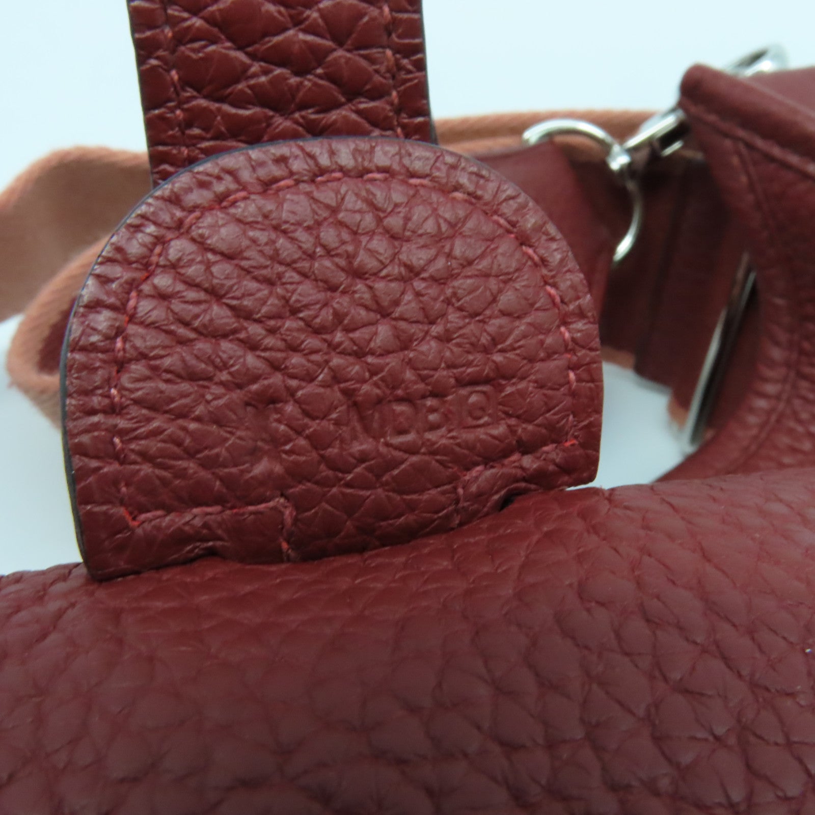 HERMES 【激減優惠】Clemence皮革Evelyne GM銀扣肩背袋Rouge H愛馬仕紅色