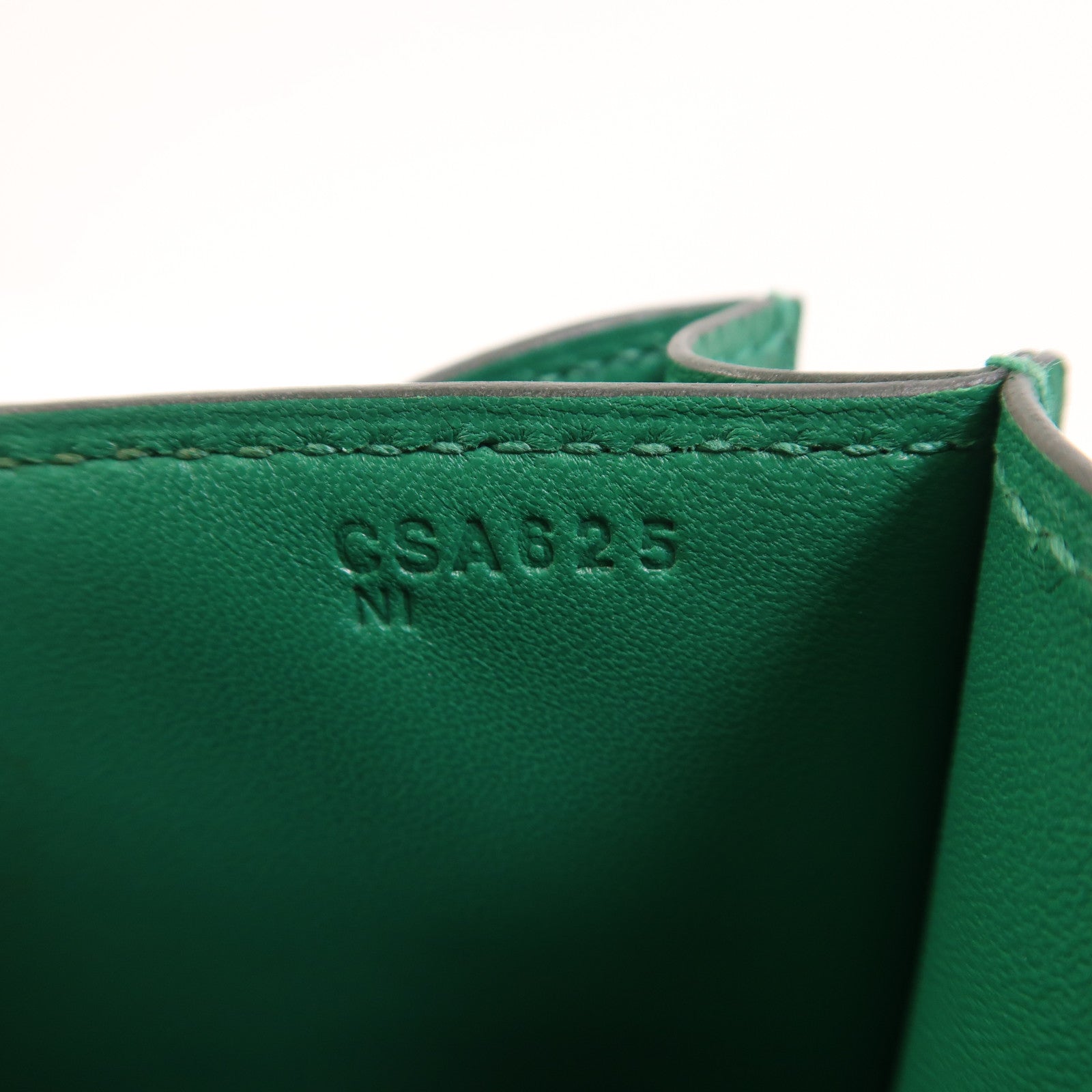 HERMES Epsom皮革Constance Mini銀扣肩背袋Vert Vertigo