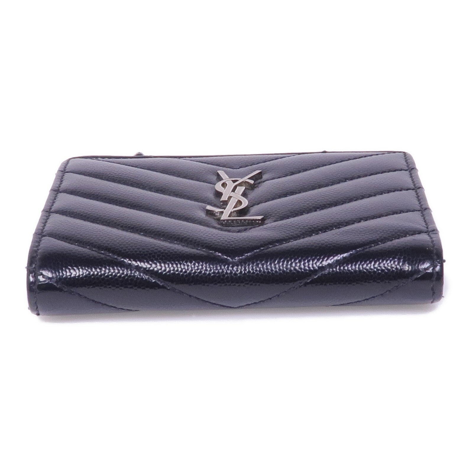 SAINT LAURENT 牛皮皮革Wallet銀扣卡片套