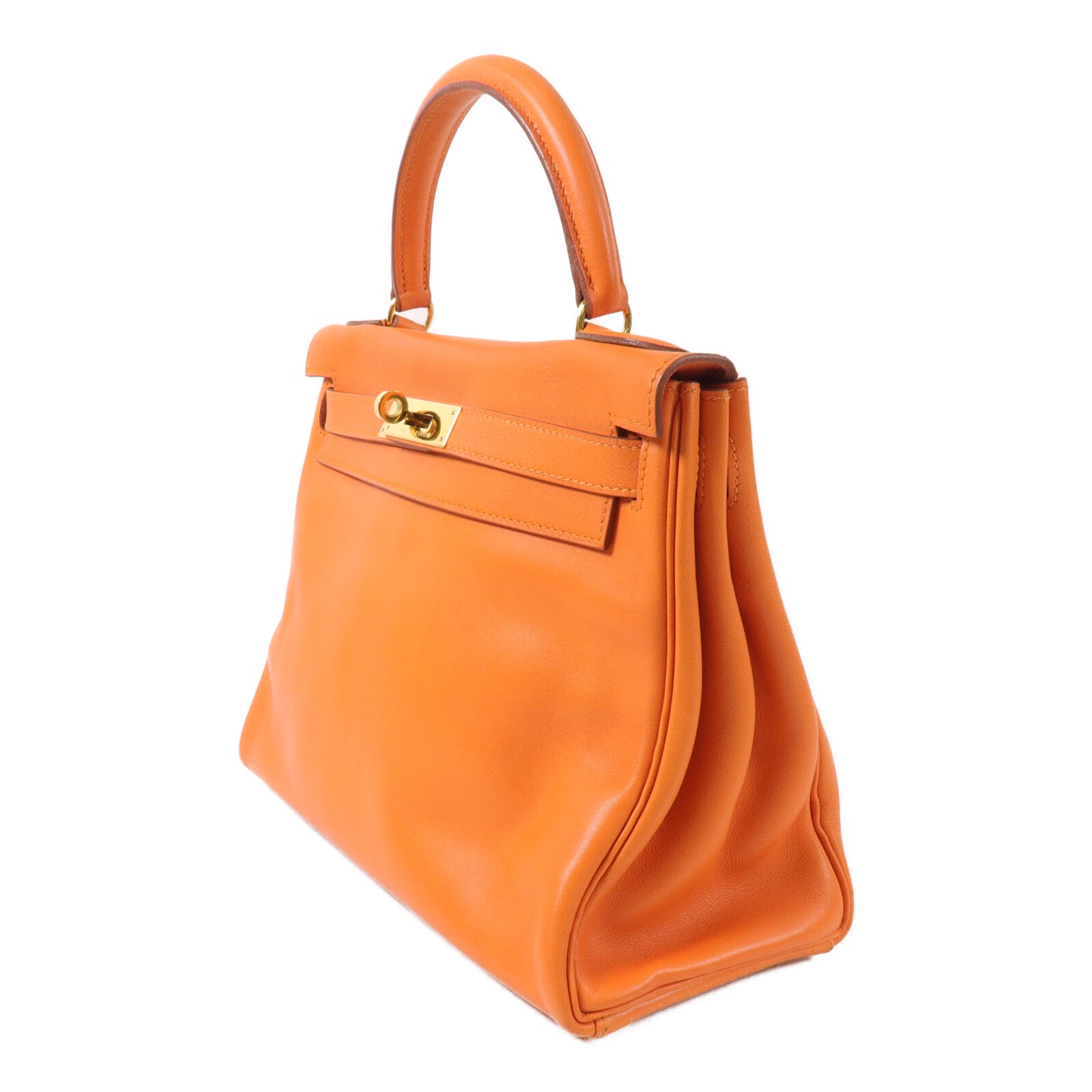 HERMES Swift皮革Kelly 28手挽肩背兩用袋Orange H