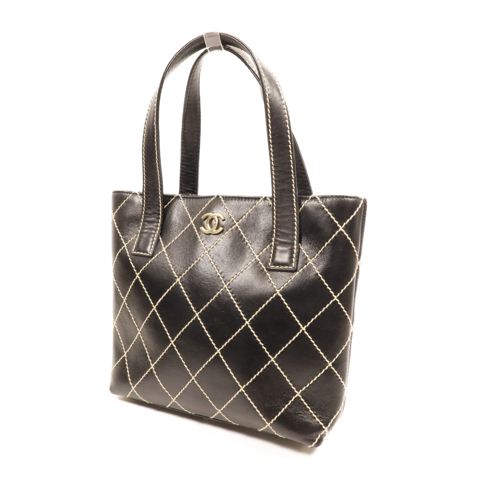 CHANEL 牛皮皮革Tote Bag金扣手挽袋