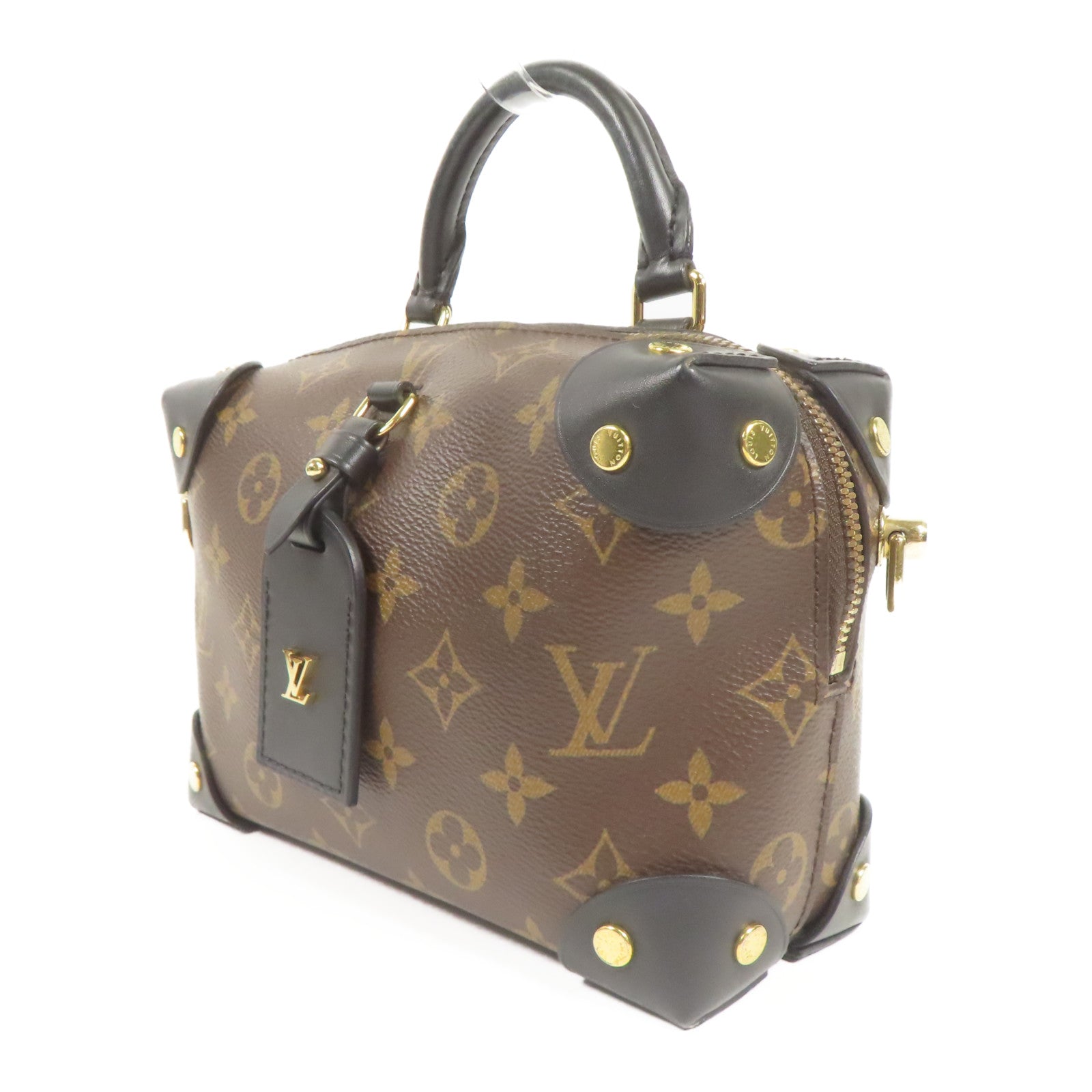 LOUIS VUITTON 【激減優惠】Monogram Petite Malle Souple金扣手挽肩背兩用袋棕色