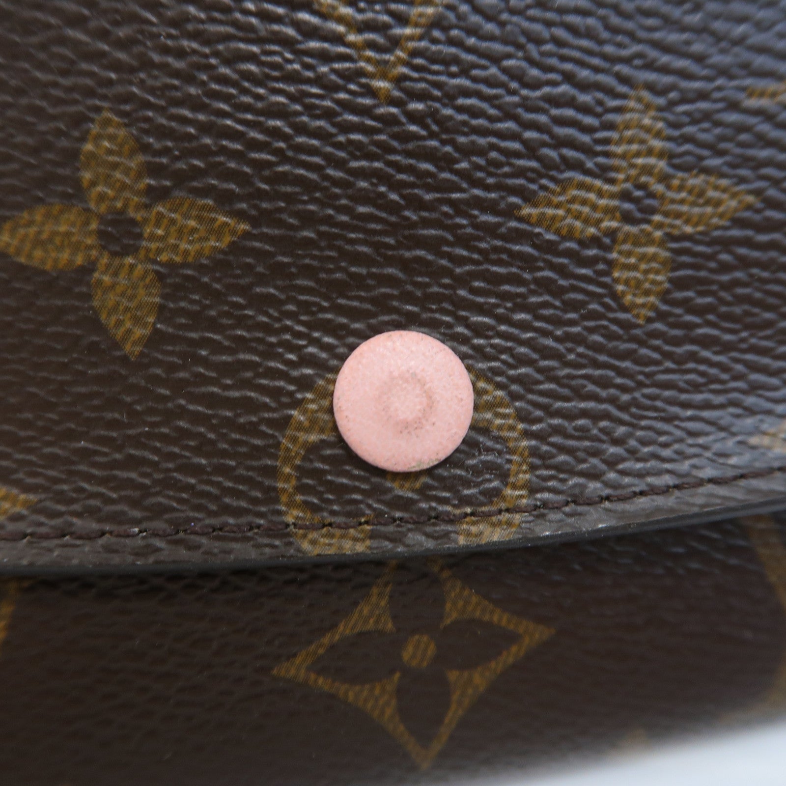 LOUIS VUITTON Monogram Emilie Wallet金扣長錢包啡色/粉紅色