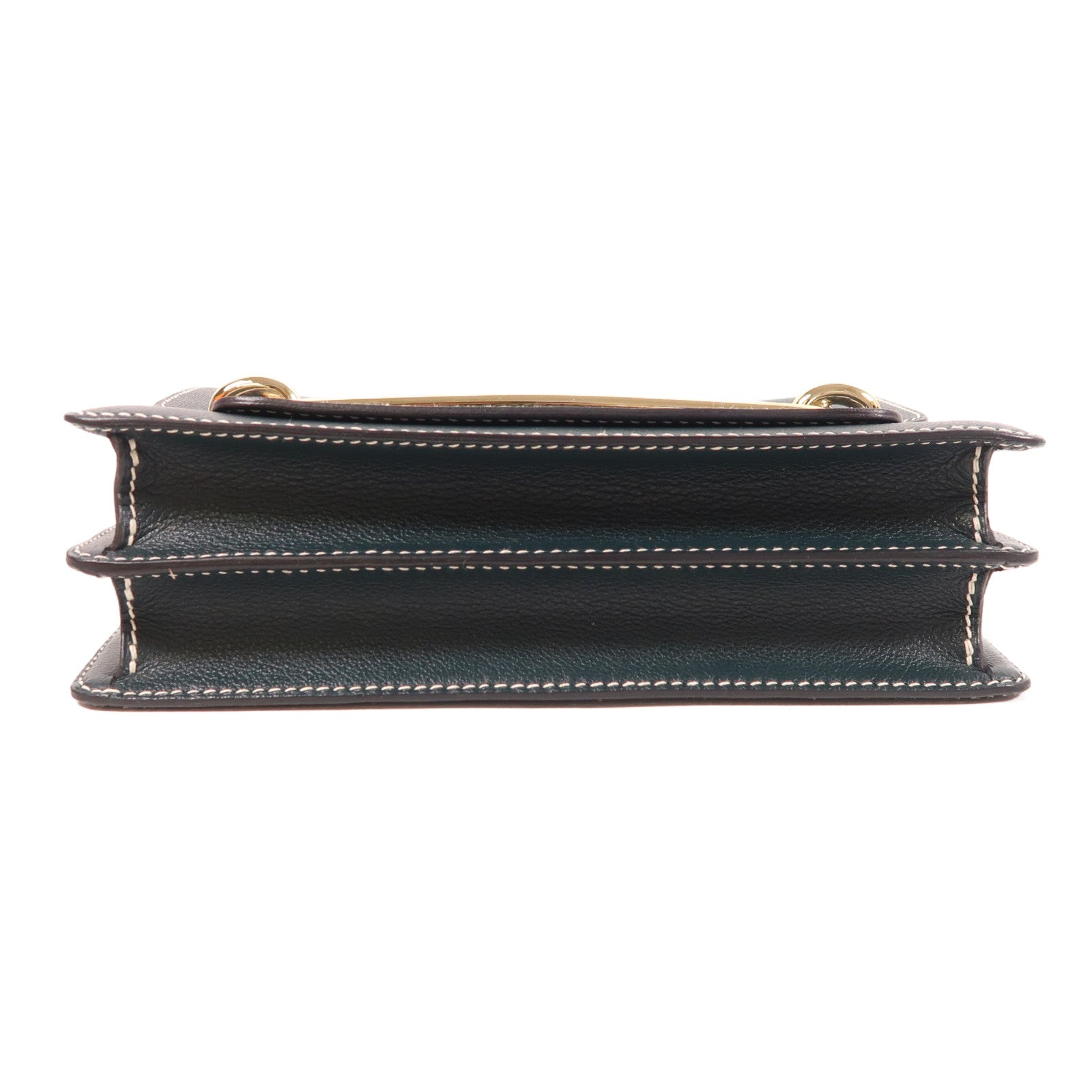 HERMES Evercolor皮革Roulis 23金扣肩背袋Vert Cypres