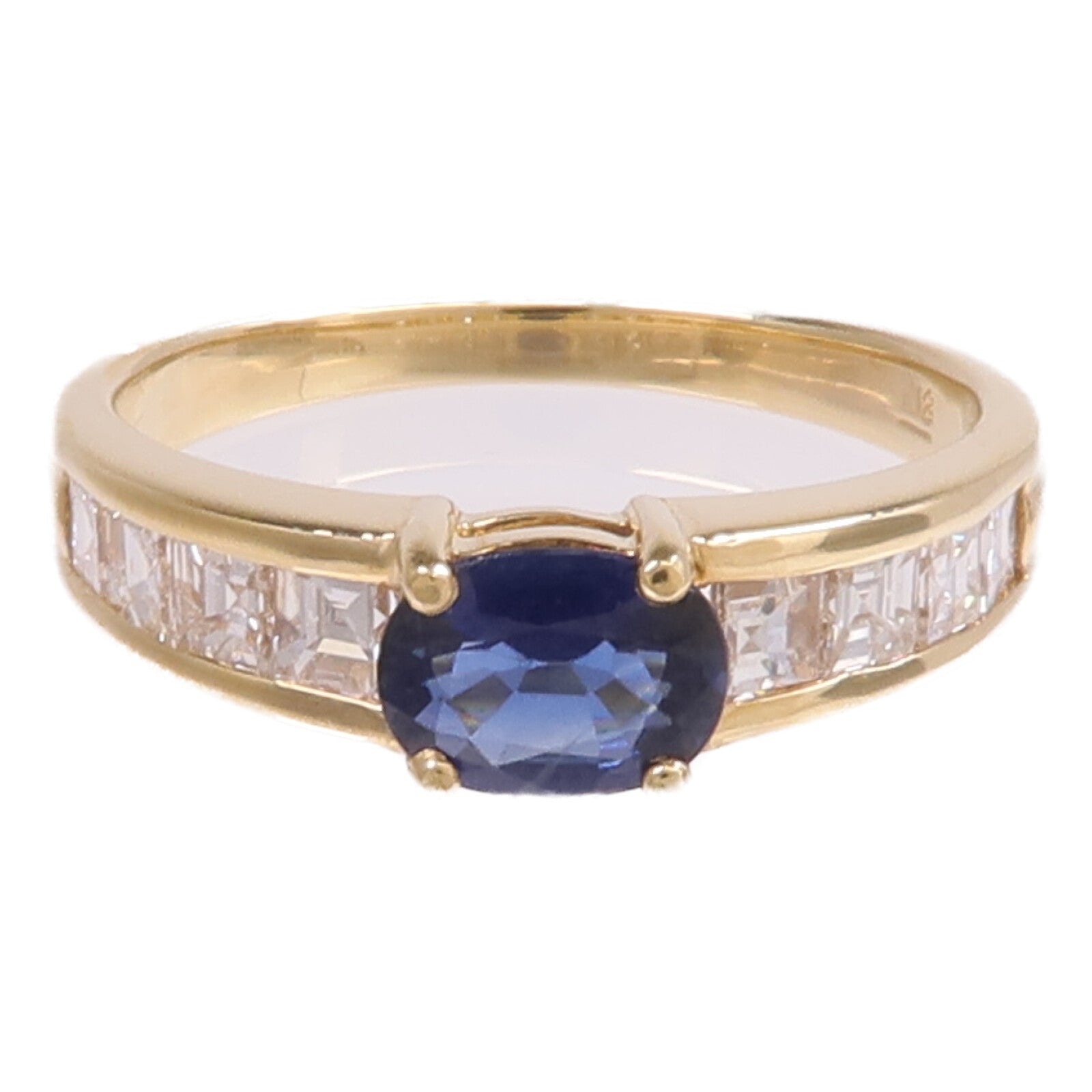 JEWELRY 18K黃金Sapphire Diamond Ring藍寶石/鑽石戒指US#6.75