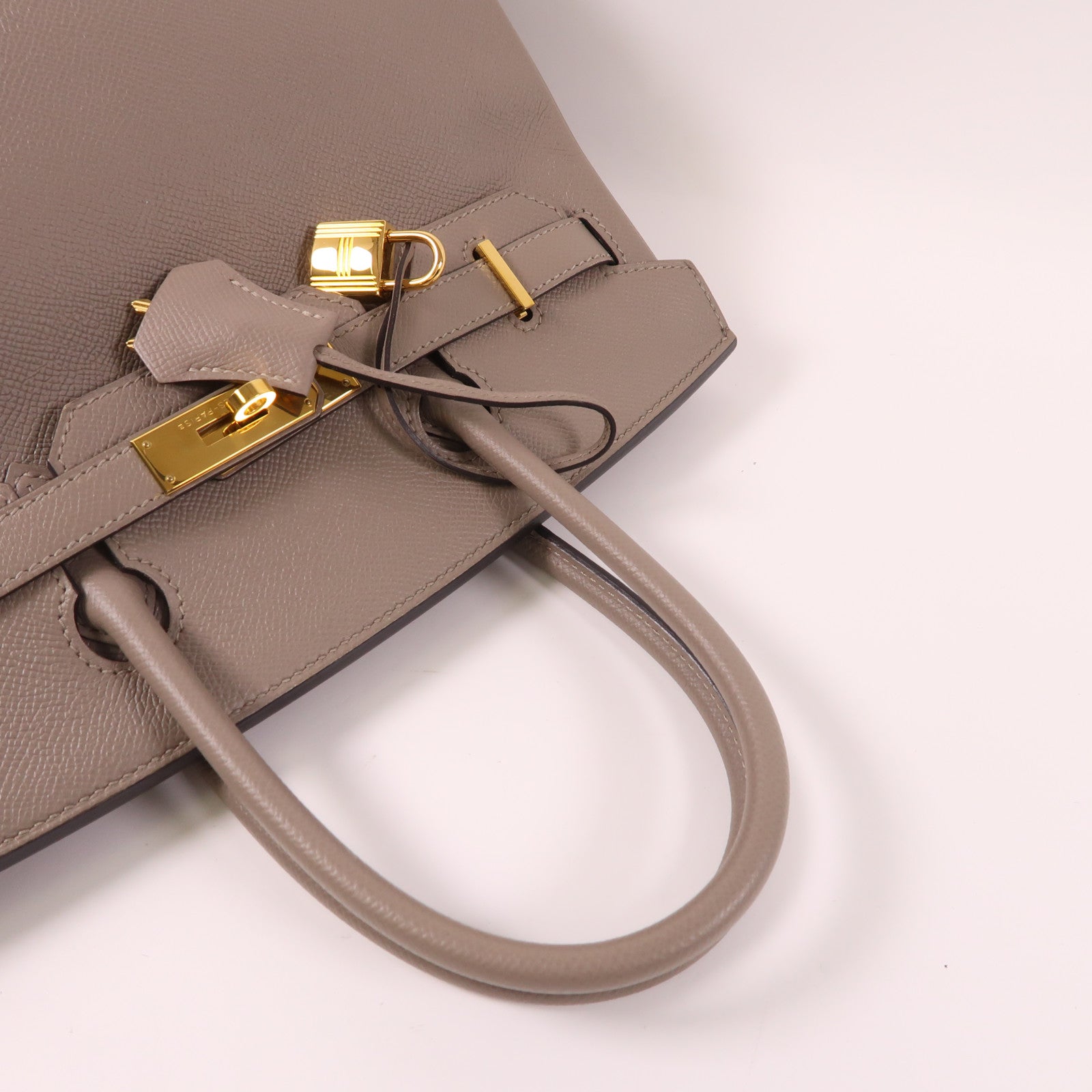 HERMES Epsom皮革Birkin 30金扣手挽袋Gris Asphalt