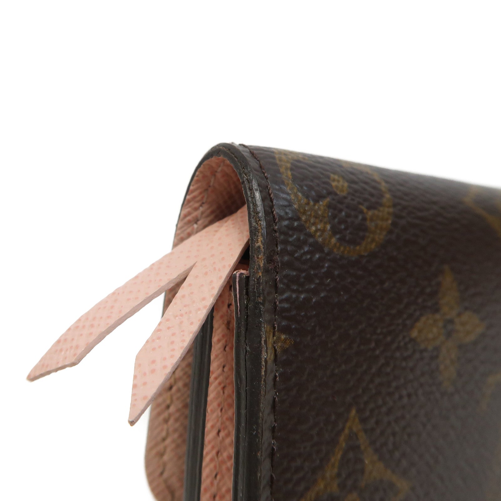 LOUIS VUITTON Monogram Emilie Wallet金扣長錢包啡色/粉紅色