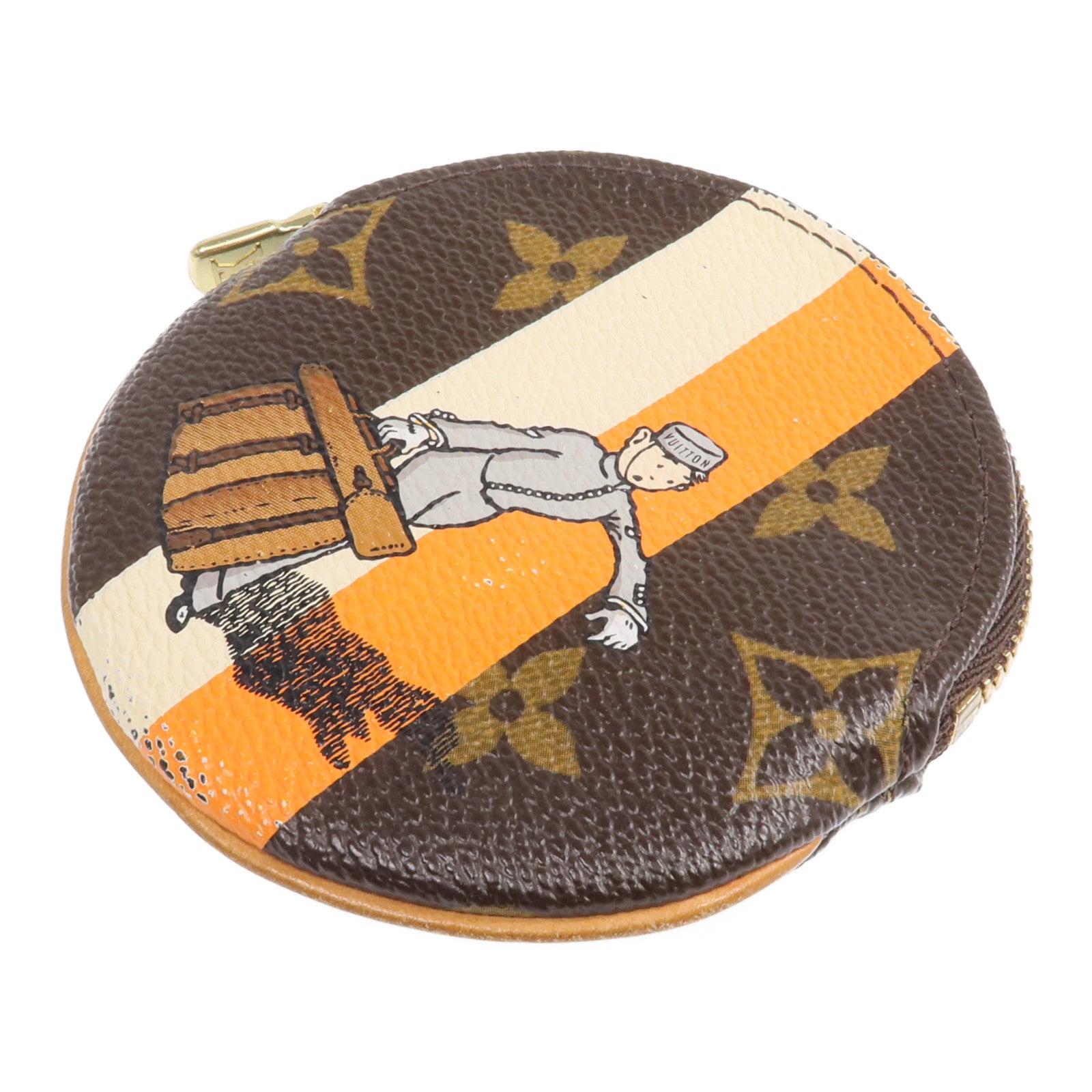 LOUIS VUITTON Monogram Groom Coin Case金扣零錢包