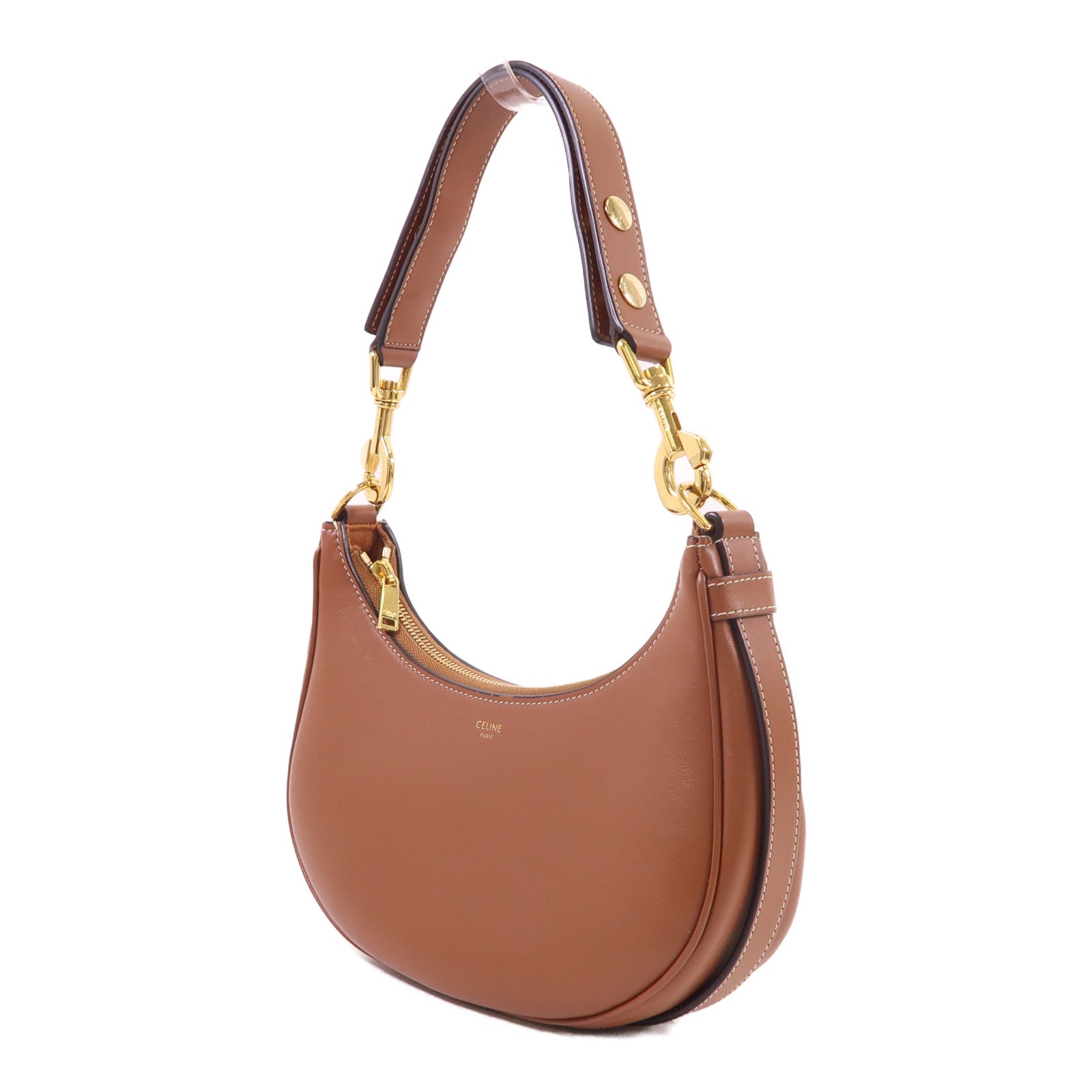 CELINE 牛皮皮革Ava金扣肩背袋