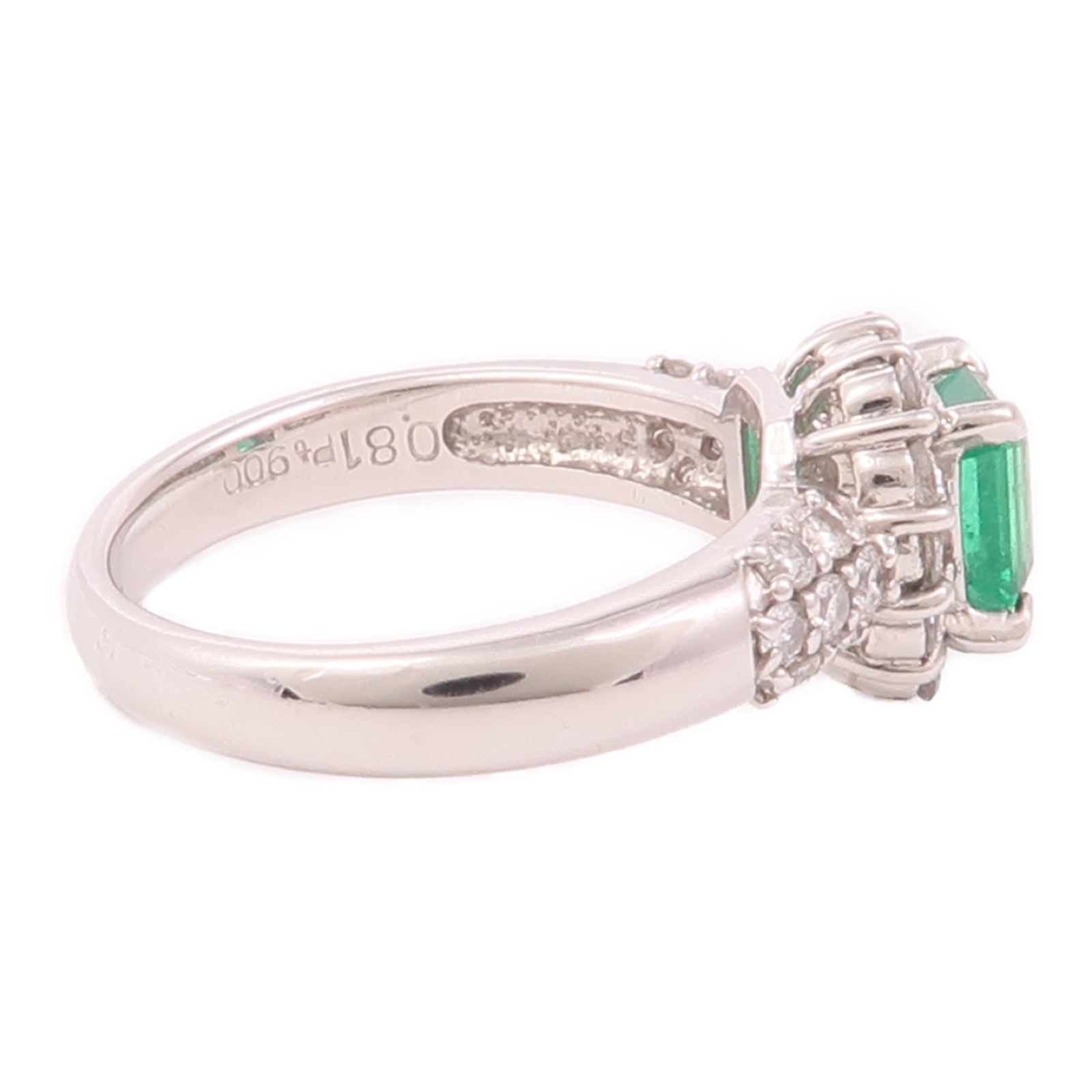JEWELRY PT900鉑金Emerald Ring綠寶石/鑽石戒指