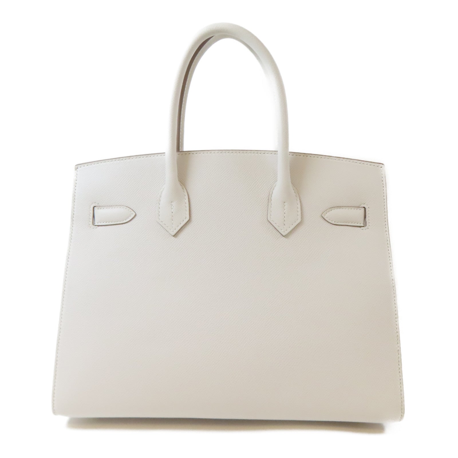 HERMES Epsom皮革Birkin 30金扣手挽袋白色