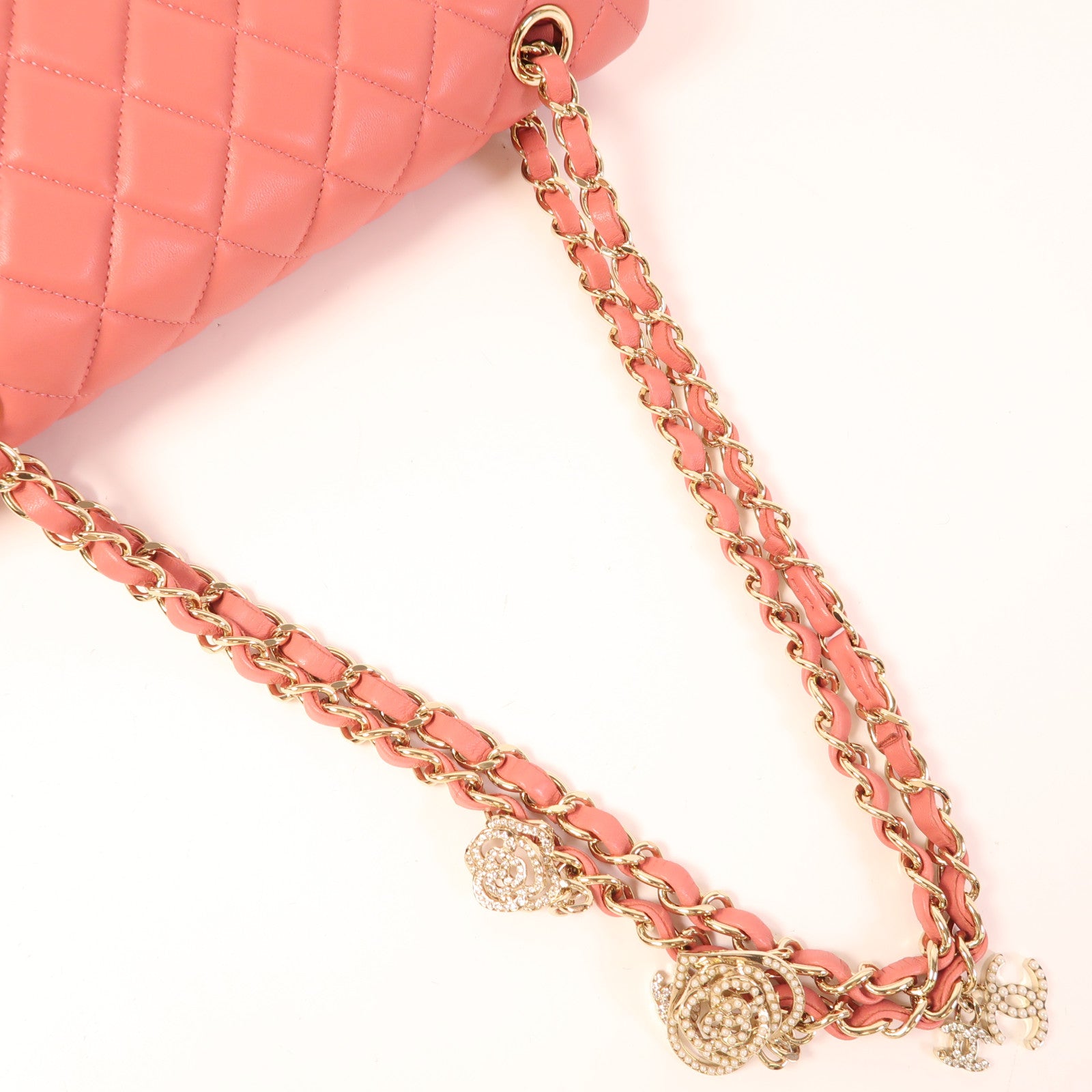 CHANEL 羊皮皮革Chain Shoulder金扣肩背袋