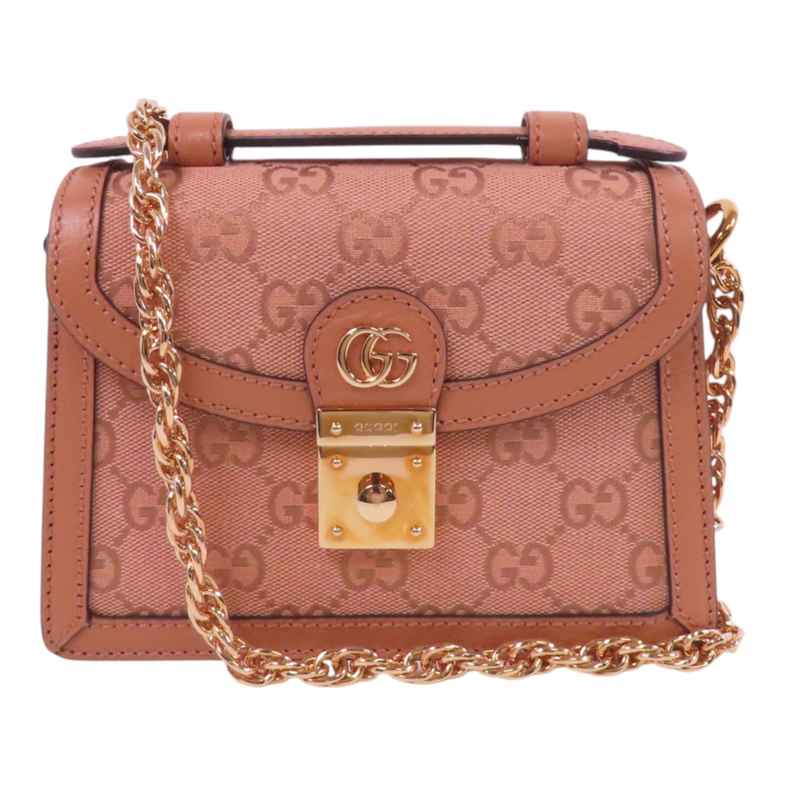 GUCCI GG帆布Ophida GG Supreme Bag金扣鏈帶肩背袋