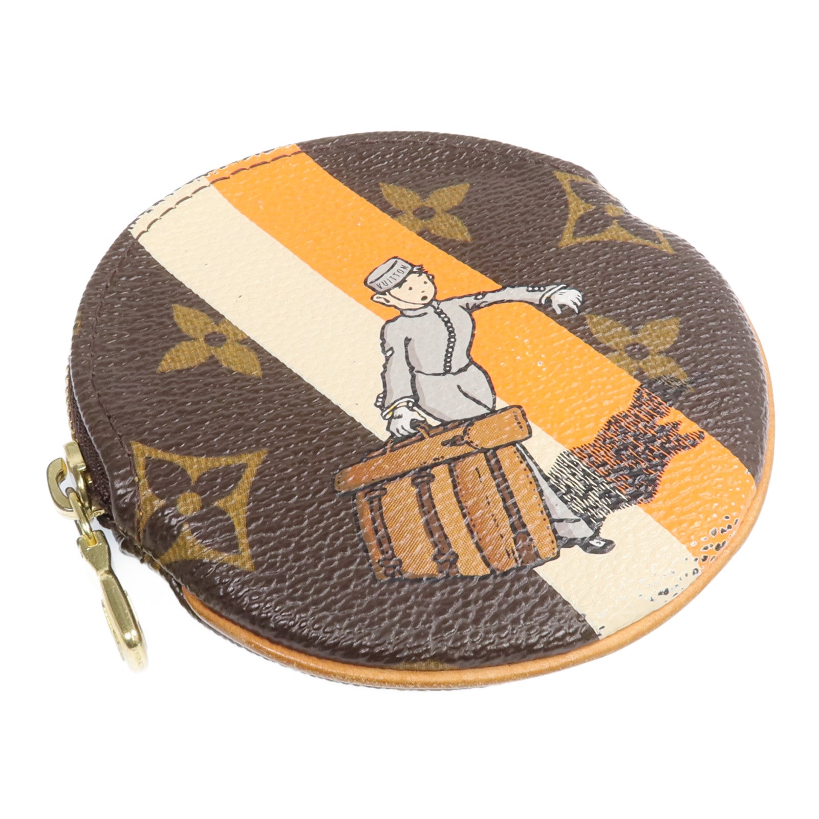 LOUIS VUITTON Monogram Groom Coin Case金扣零錢包