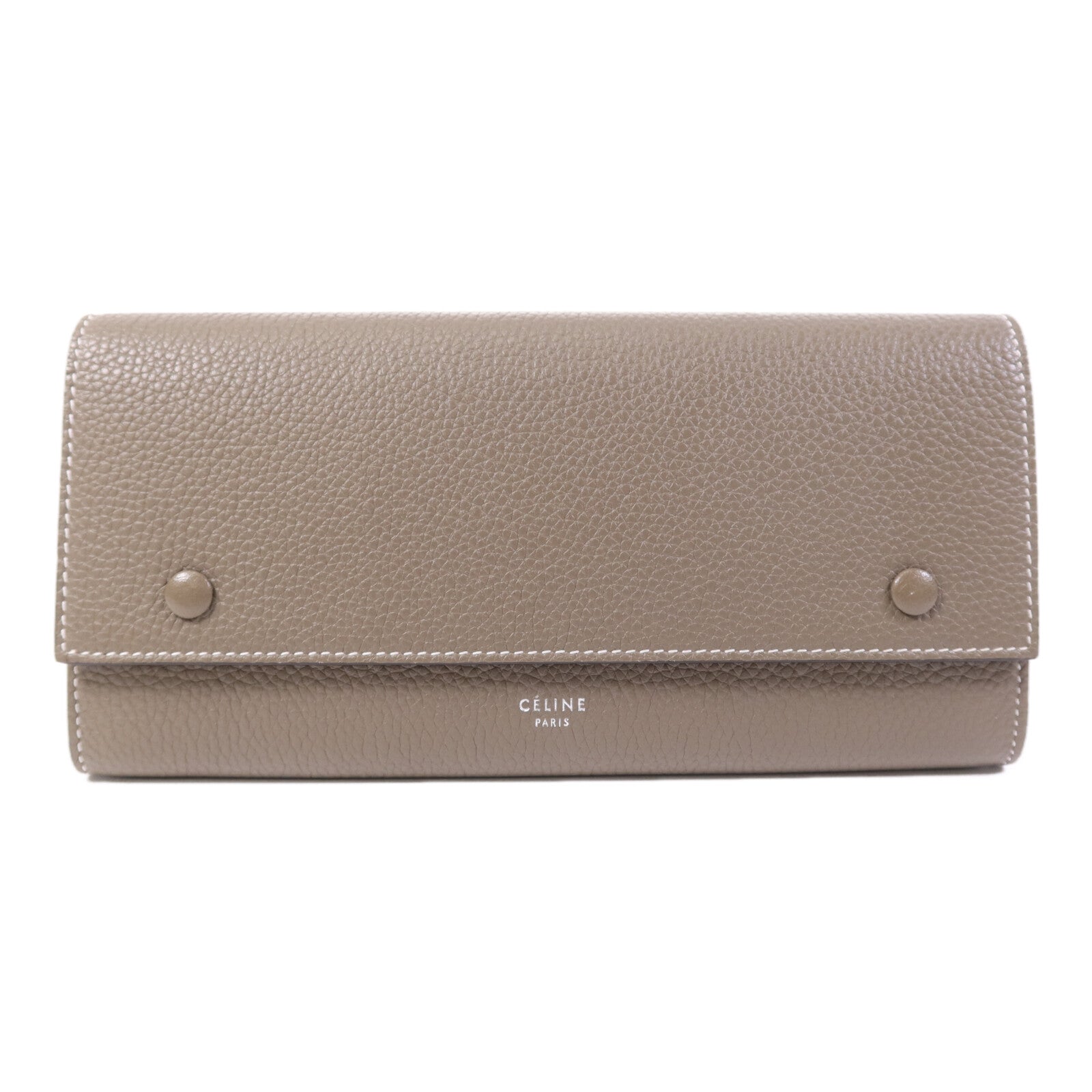 CELINE 【激減優惠】牛皮皮革Long Wallet銀扣長錢包