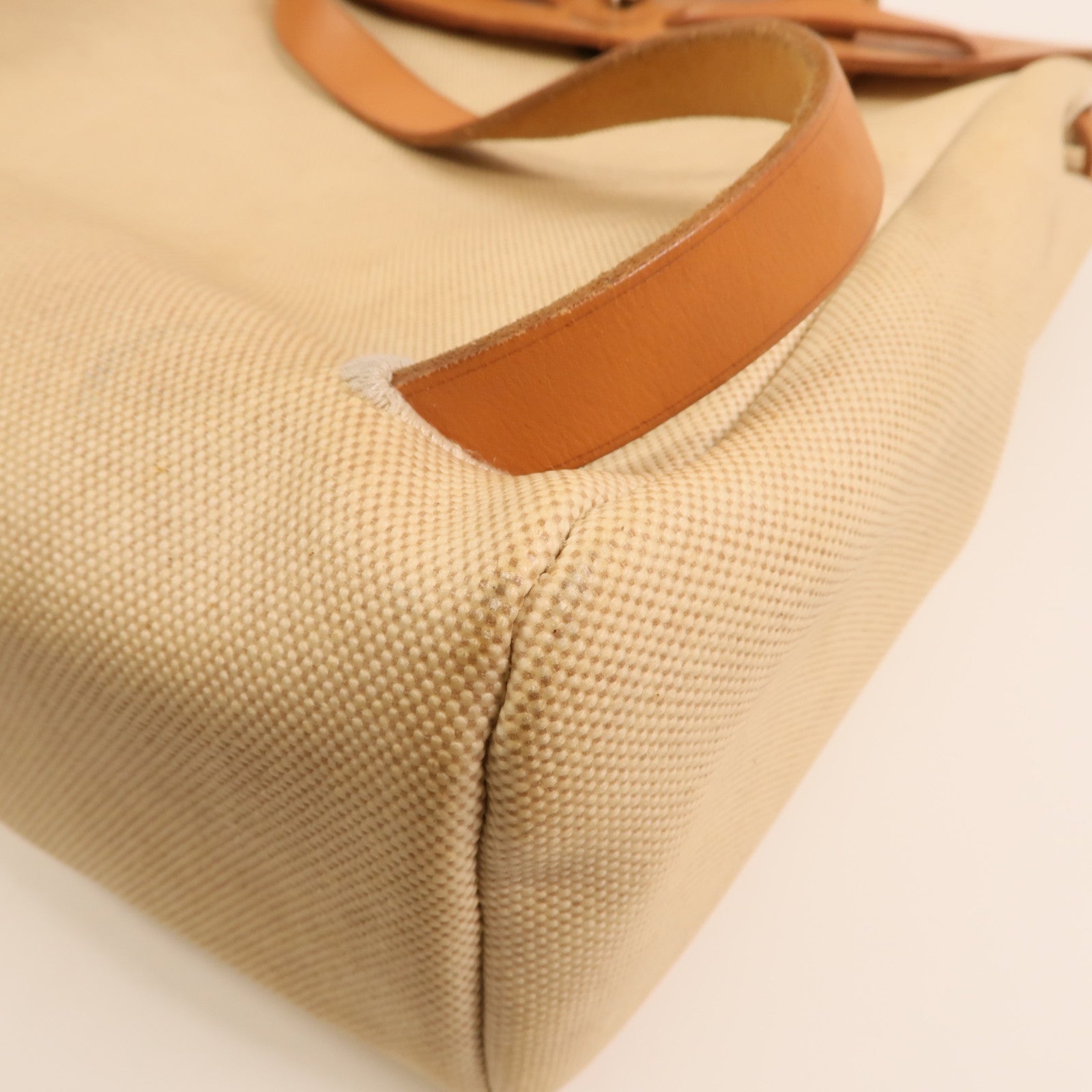 HERMES 帆布Herbag A Dos Zip銀扣背包Gold
