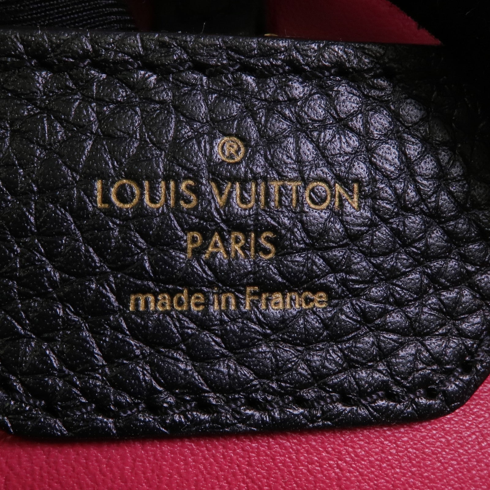 LOUIS VUITTON Taurillon Capucines MM金扣手挽肩背兩用袋